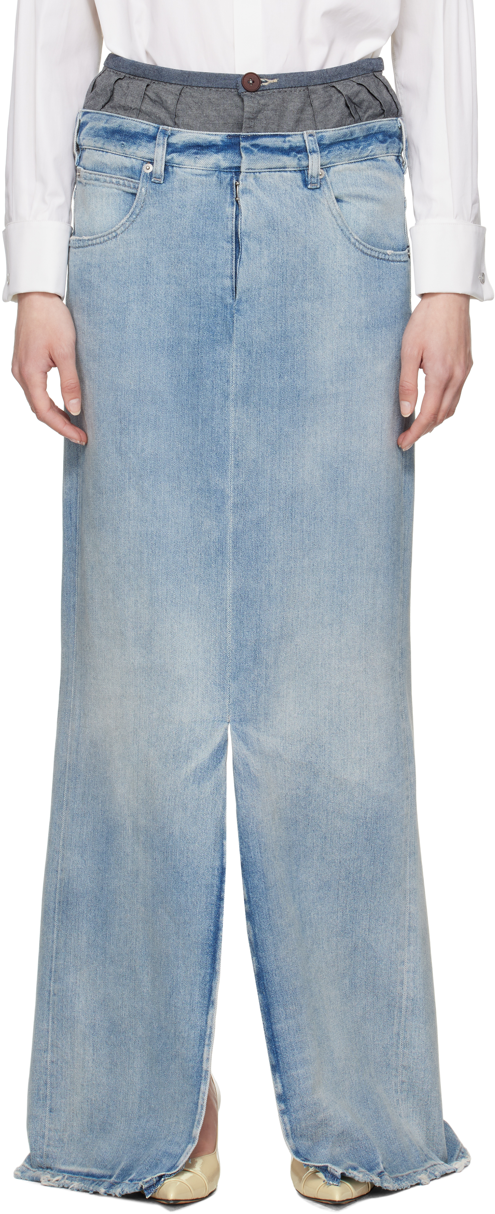 Maison Margielaアノニミティオブ ザ ライニング デニムスカート Maison Margielaのブルー 'Anonymity Of The Lining' デニム