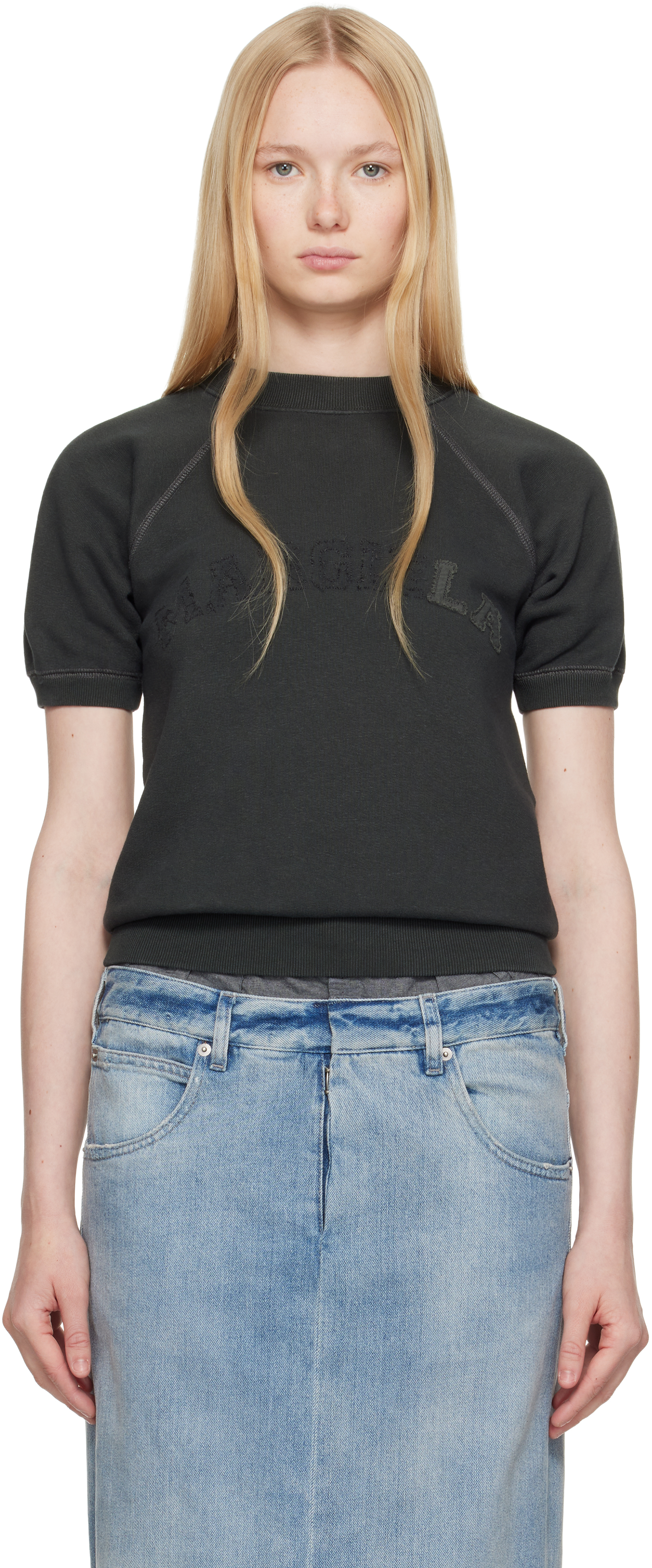 Black Short Sleeve Sweatshirt