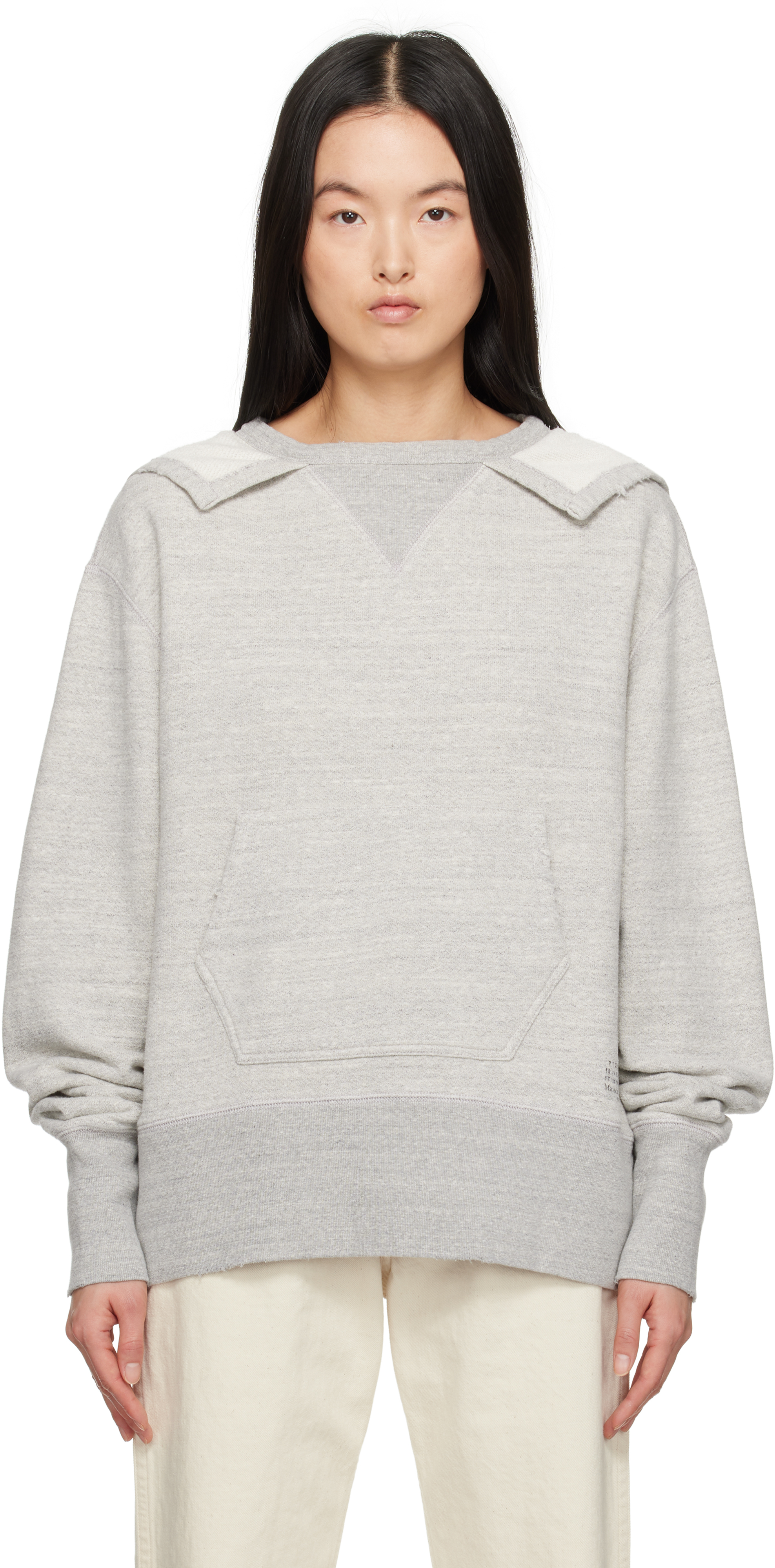 【関税込み】Maison Margiela グレー Stamp Logo フーディ Maison Margielaのグレー Stamp Logo フーディがセール中