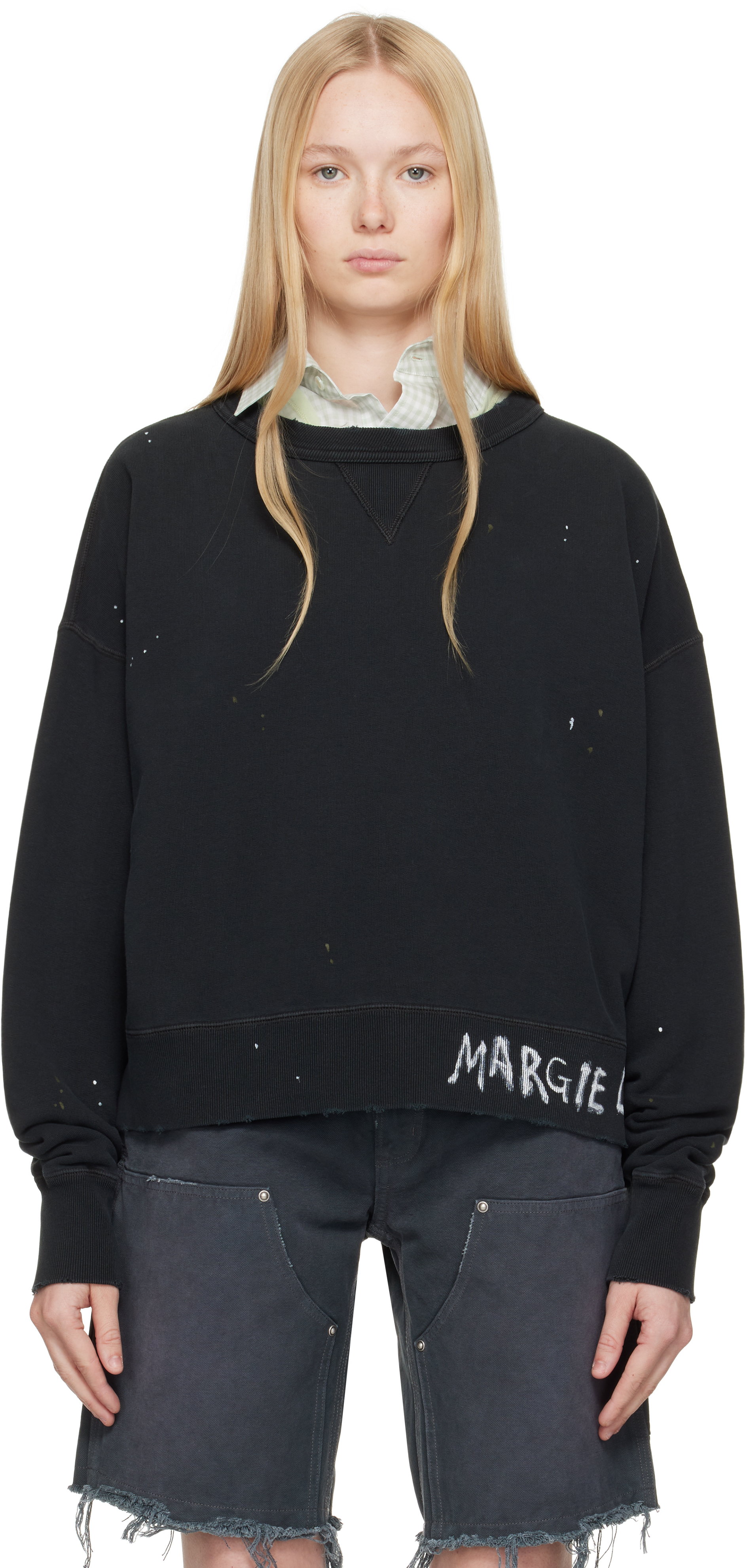 Maison Margiela Black Graffiti Logo Sweatshirt