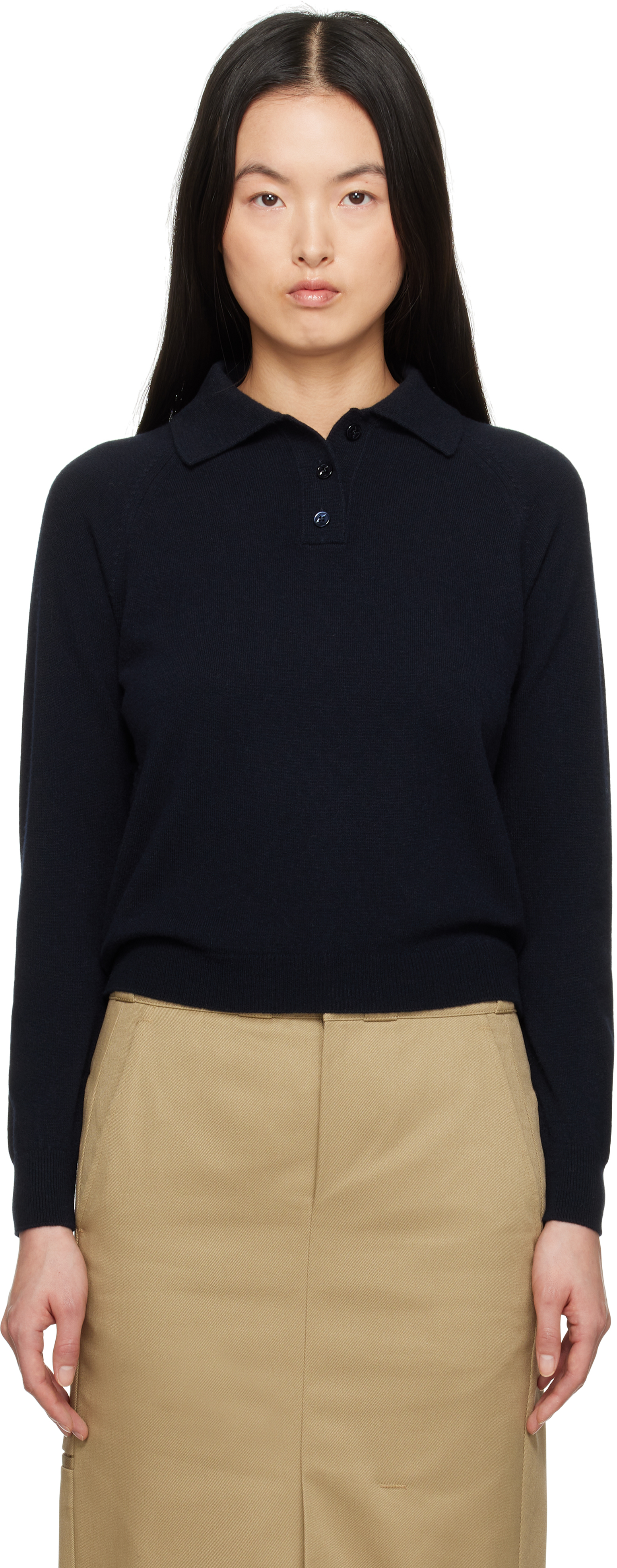 Navy Wool Polo