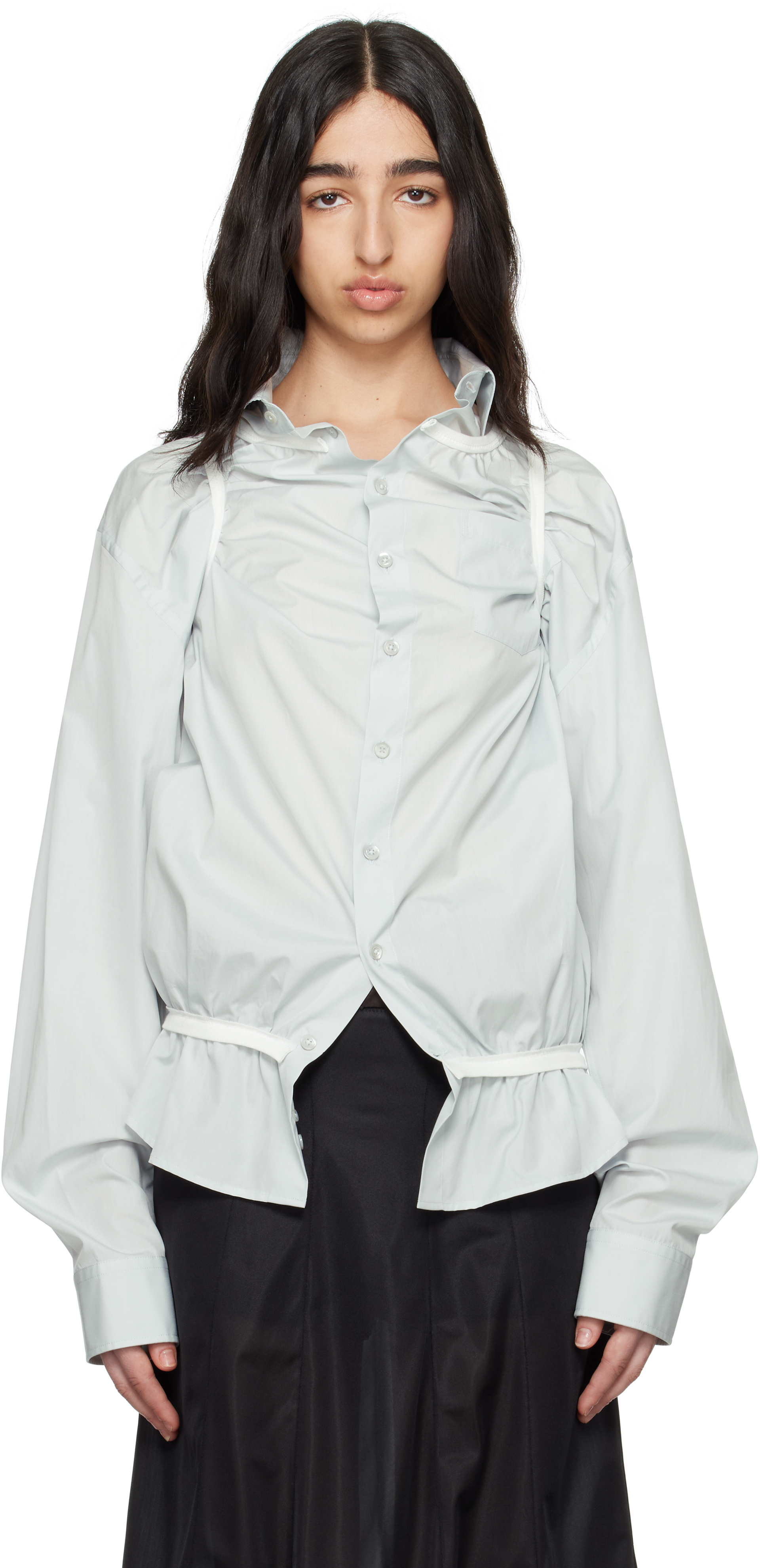 Maison Margiela: Blue Piping Shirt | SSENSE