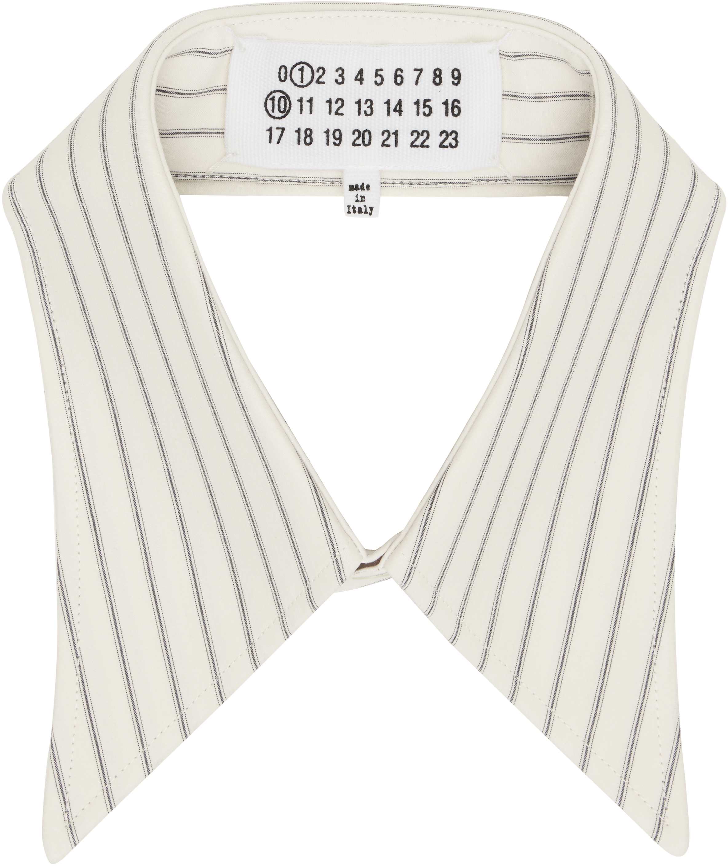 人気 Maison Margiela オフホワイト&グレー ストライプ 付け襟 Maison Margielaのオフホワイト&グレー ストライプ 付け襟が