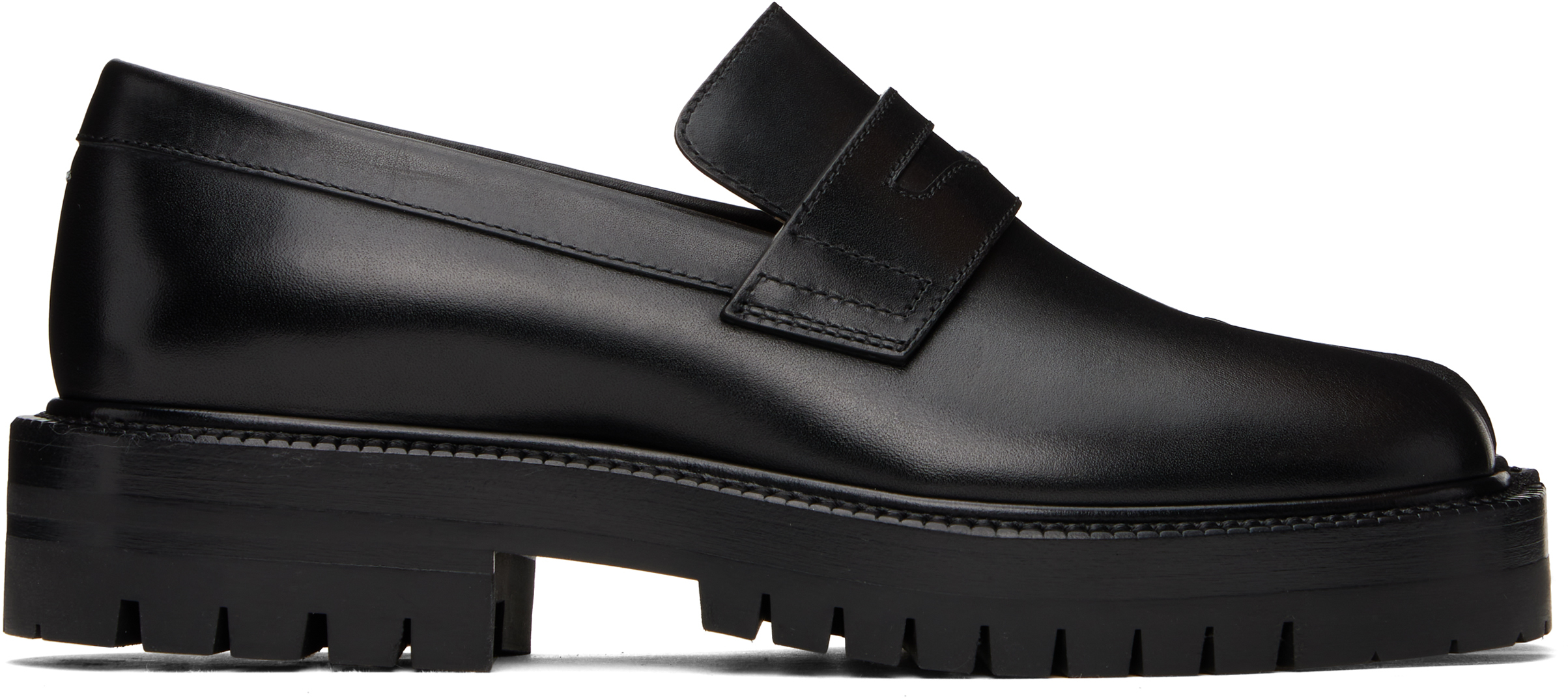 Black Tabi Leather Loafers