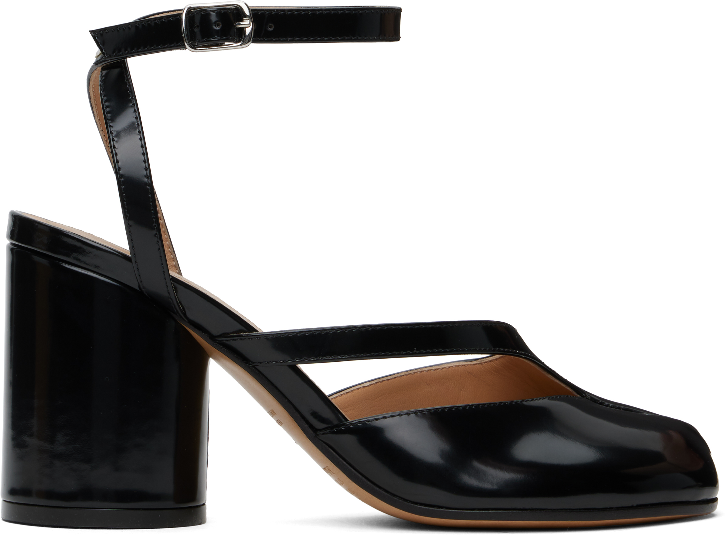 Maison Margiela: Black Tabi Pump Sandal Heels | SSENSE