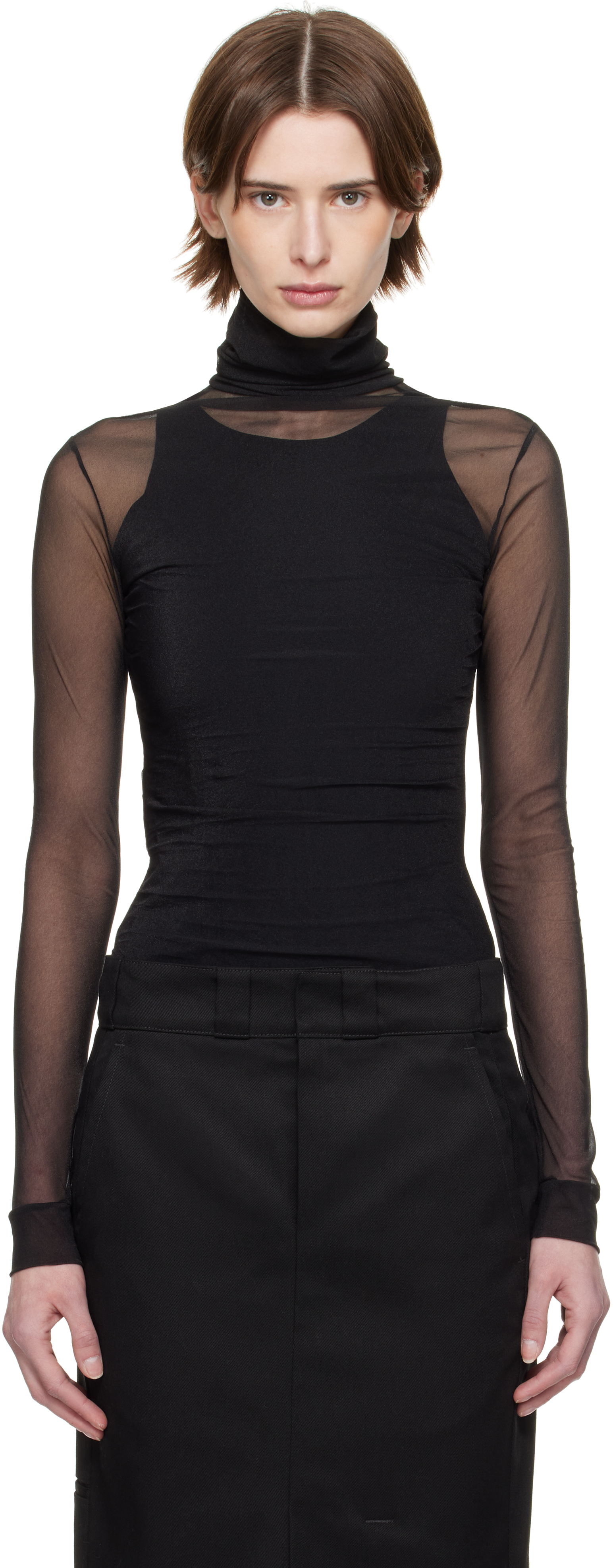 Black High-Neck Bodysuit