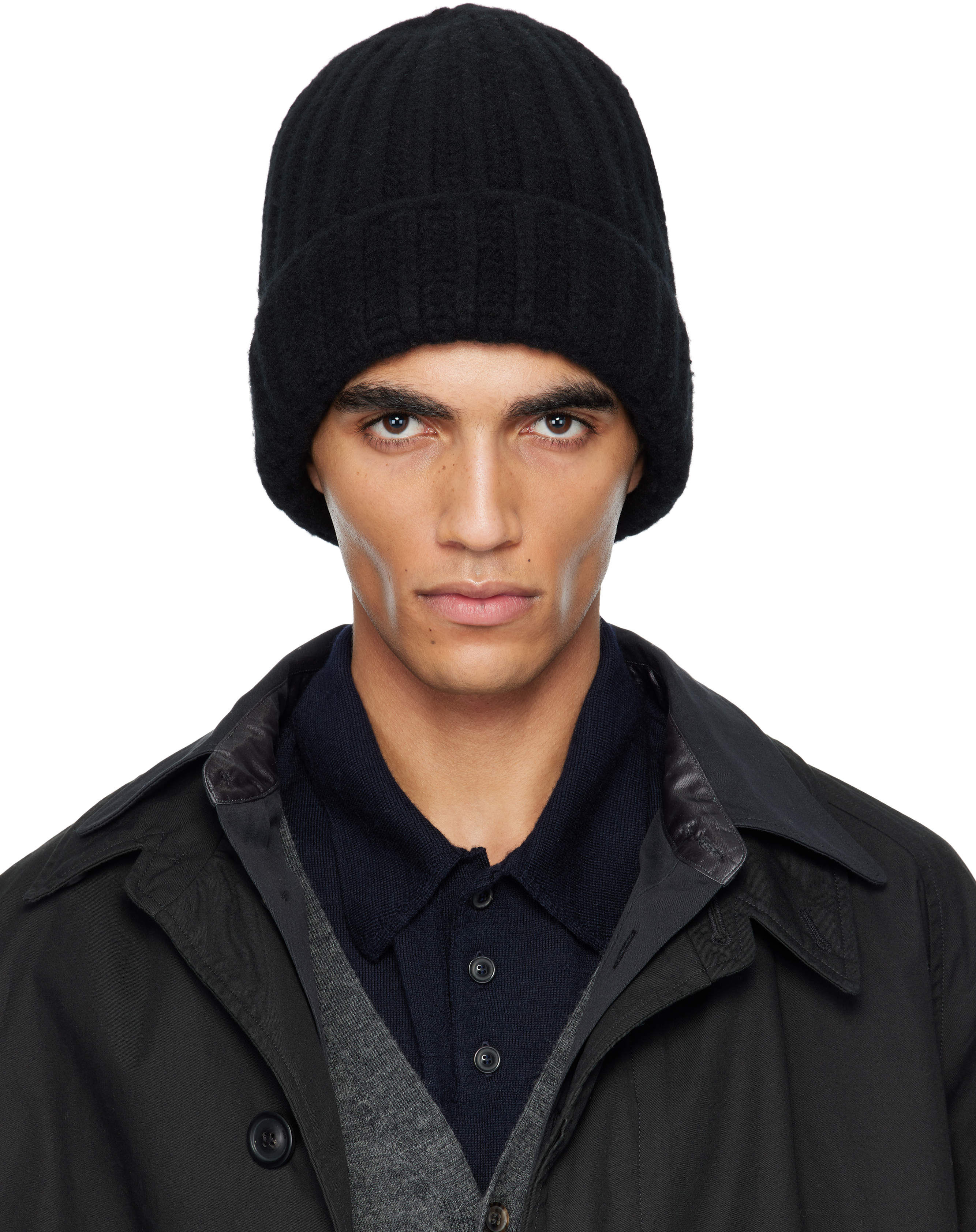 Black Felted Wool Beanie by Maison Margiela on Sale