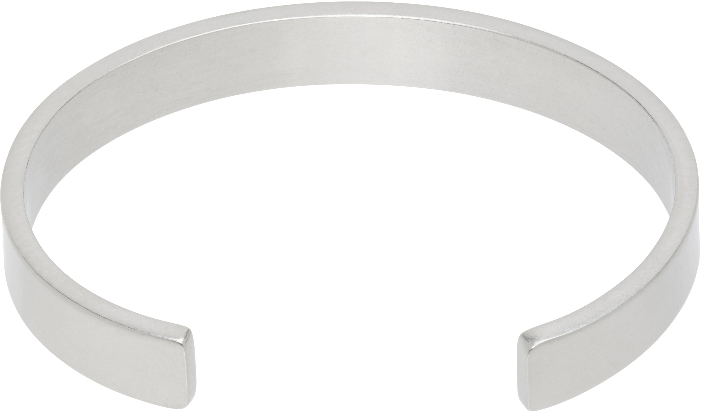 Maison Margiela Silver Logo Cuff Bracelet In 951 Palladio Buratta