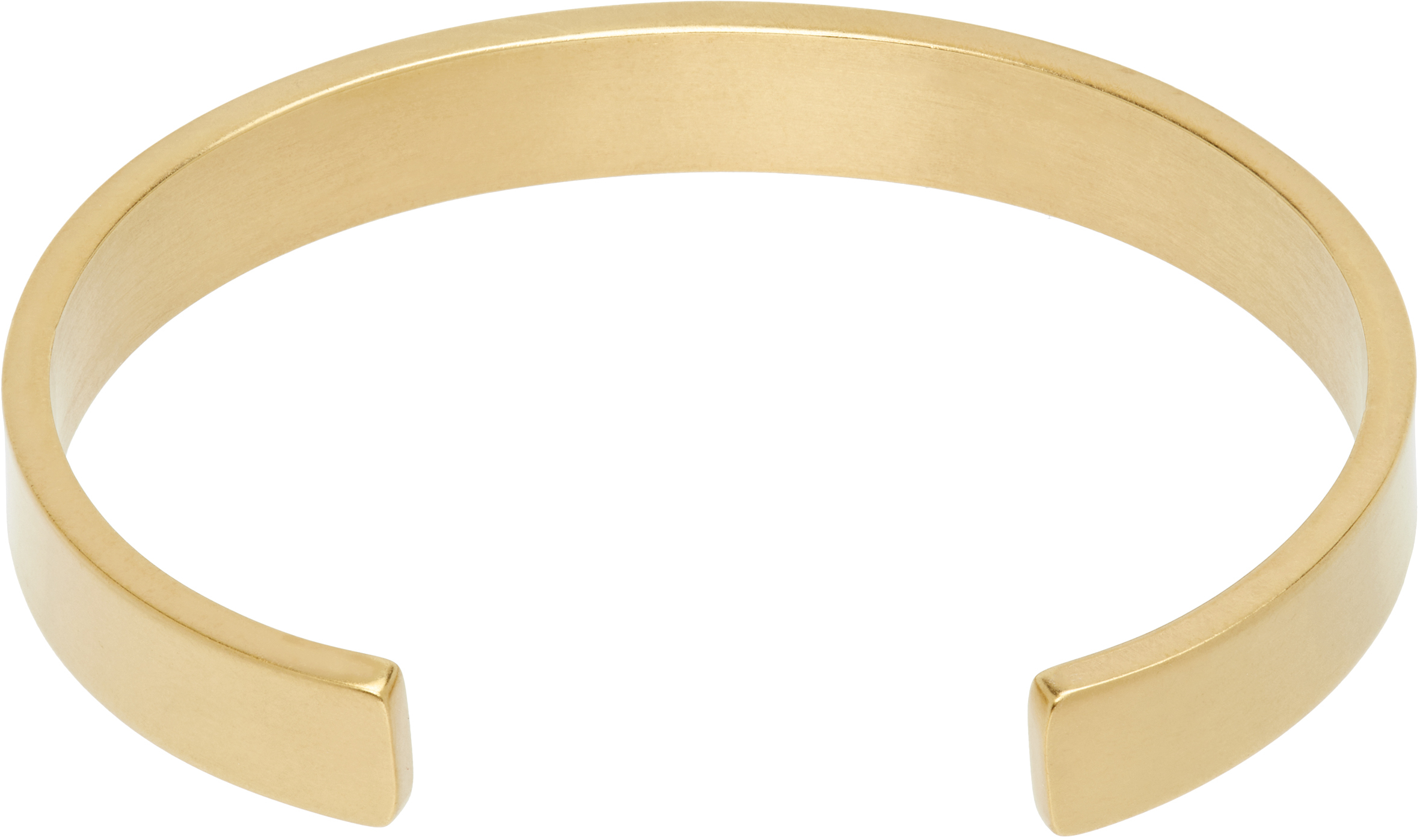 Maison Margiela Gold Logo Cuff Bracelet In 950 Yellow Gold Plat