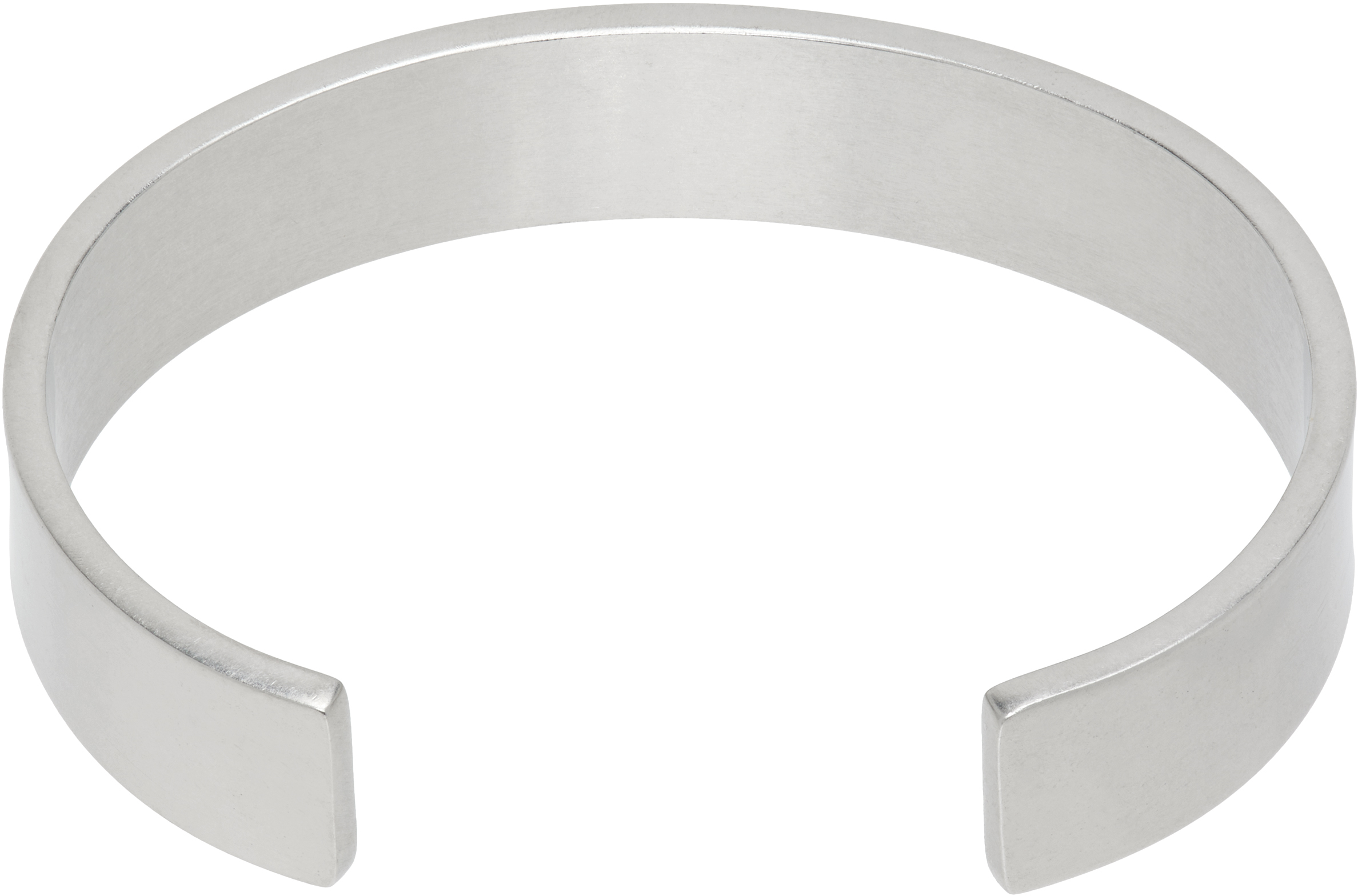 Maison Margiela Silver Logo Cuff Bracelet In 951 Palladio Buratta