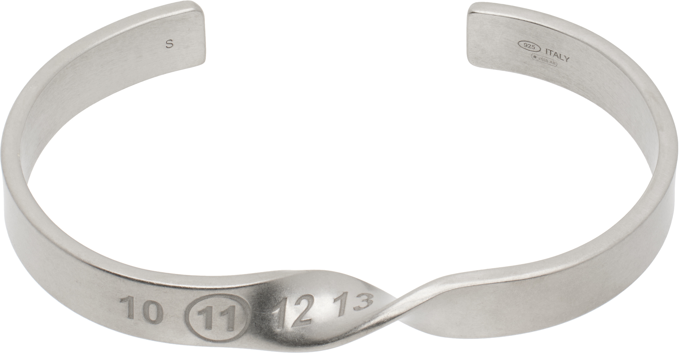 Silver Twisted Number Logo Bracelet