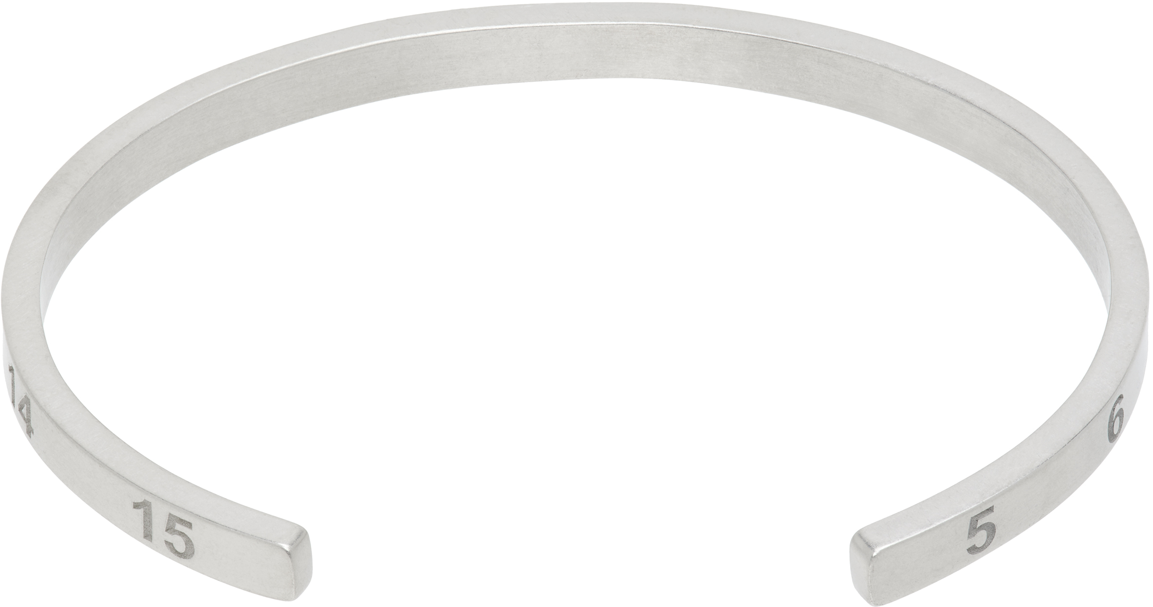 Maison Margiela Silver Numeric Cuff Bracelet In 951 Silver