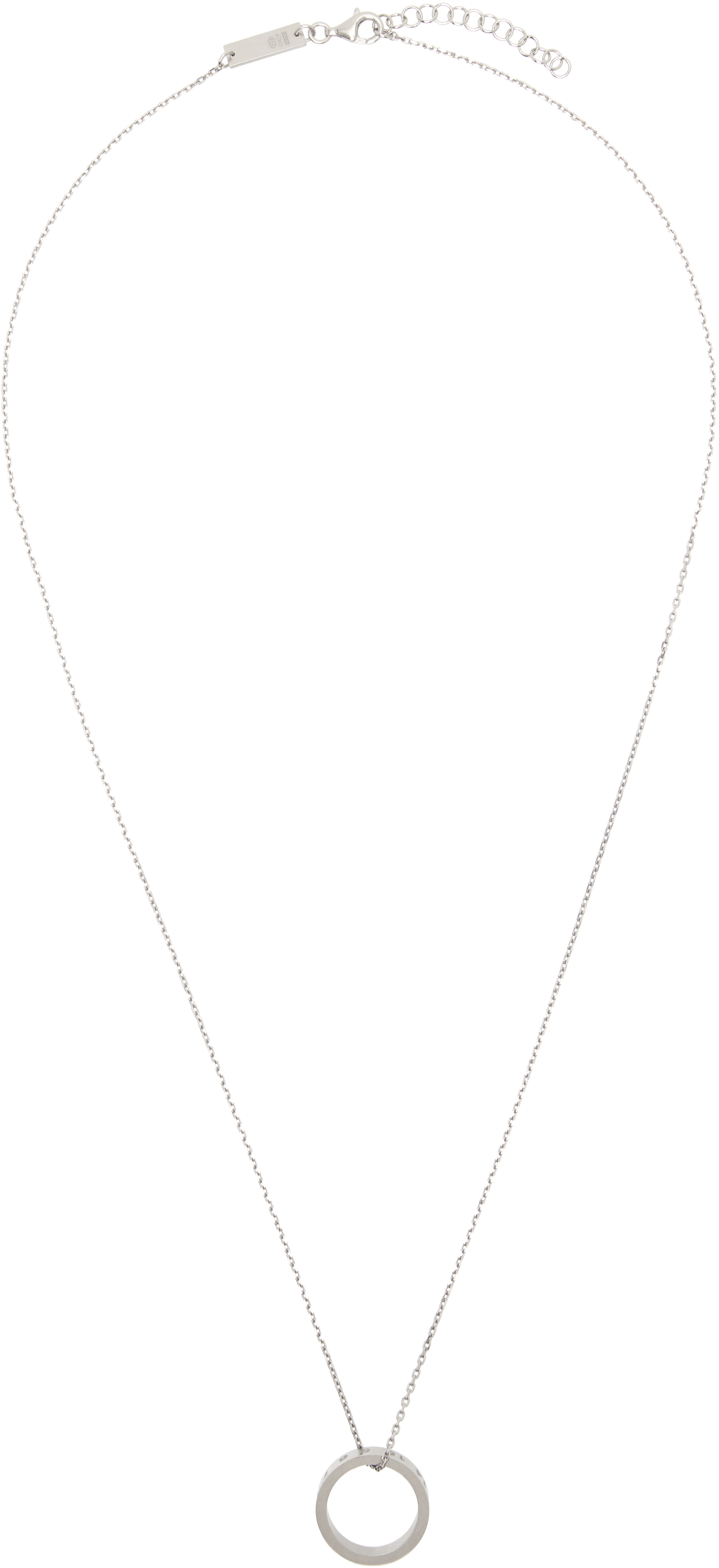 ネックレス・ペンダント Maison Margiela Number Ring Necklace Maison Margiela: Silver Numerical Ring Necklace | SSENSE