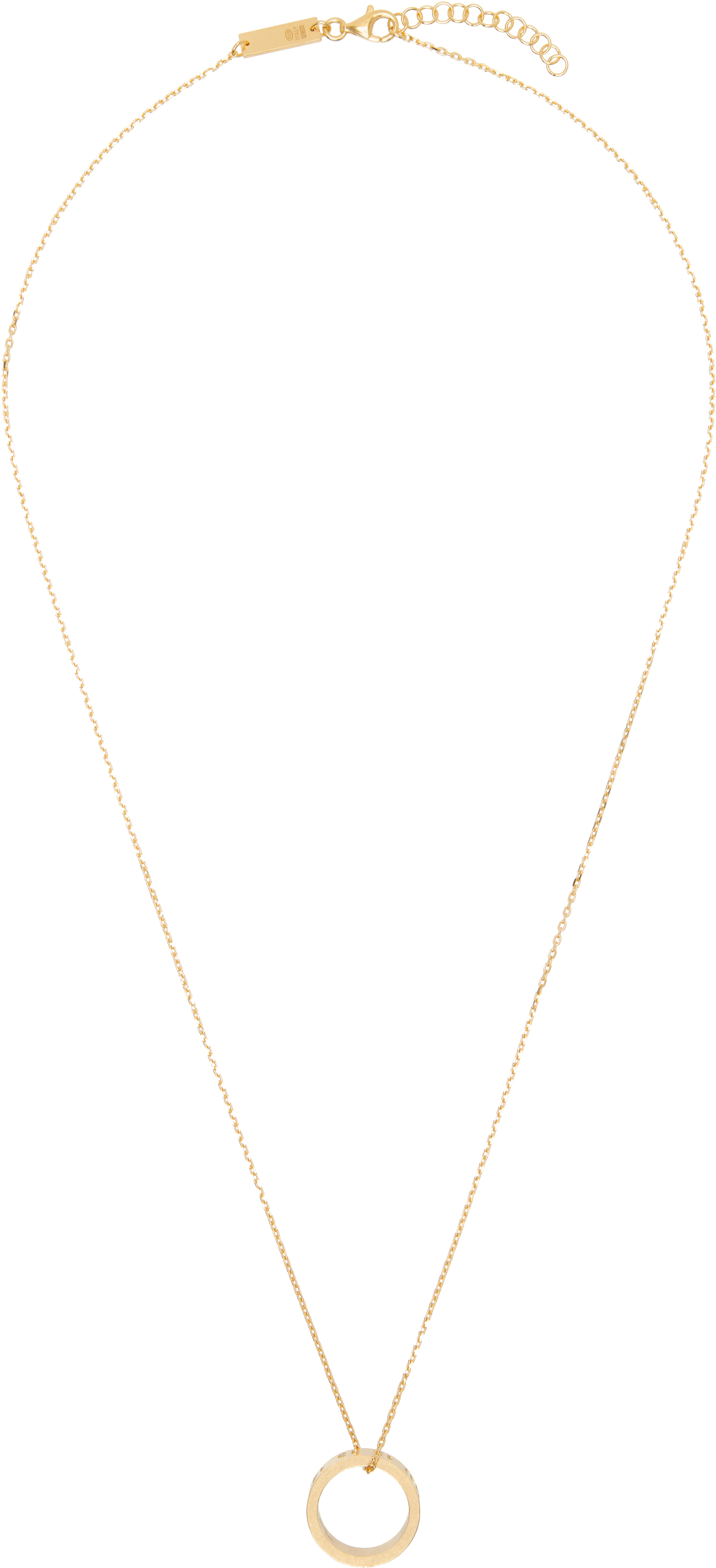 Maison Margiela Gold Numerical Ring Necklace In 950 Yellow Gold Plat