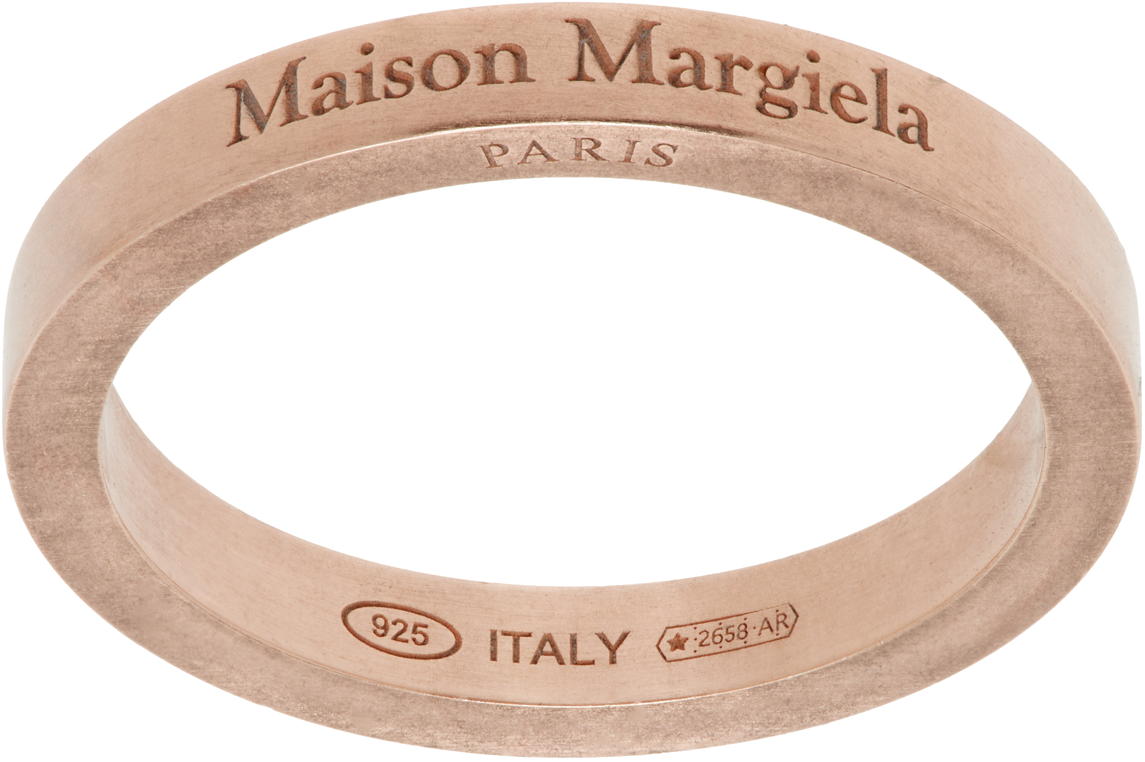 Maison Margiela Rose Gold Logo Ring In 952 Rose Gold Platin
