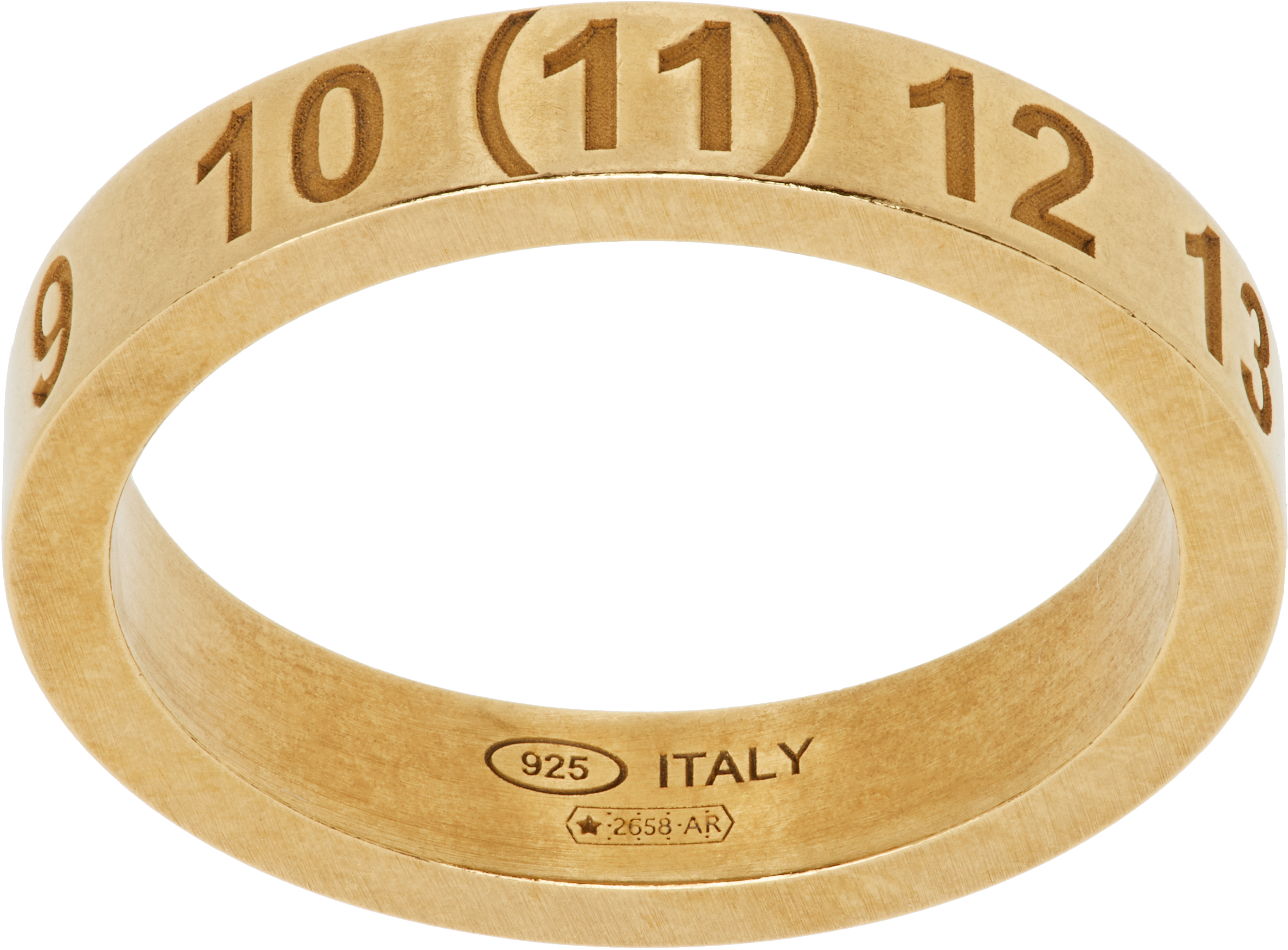 Maison Margiela Gold Number Reference Ring In 950 Yellow Gold Plat