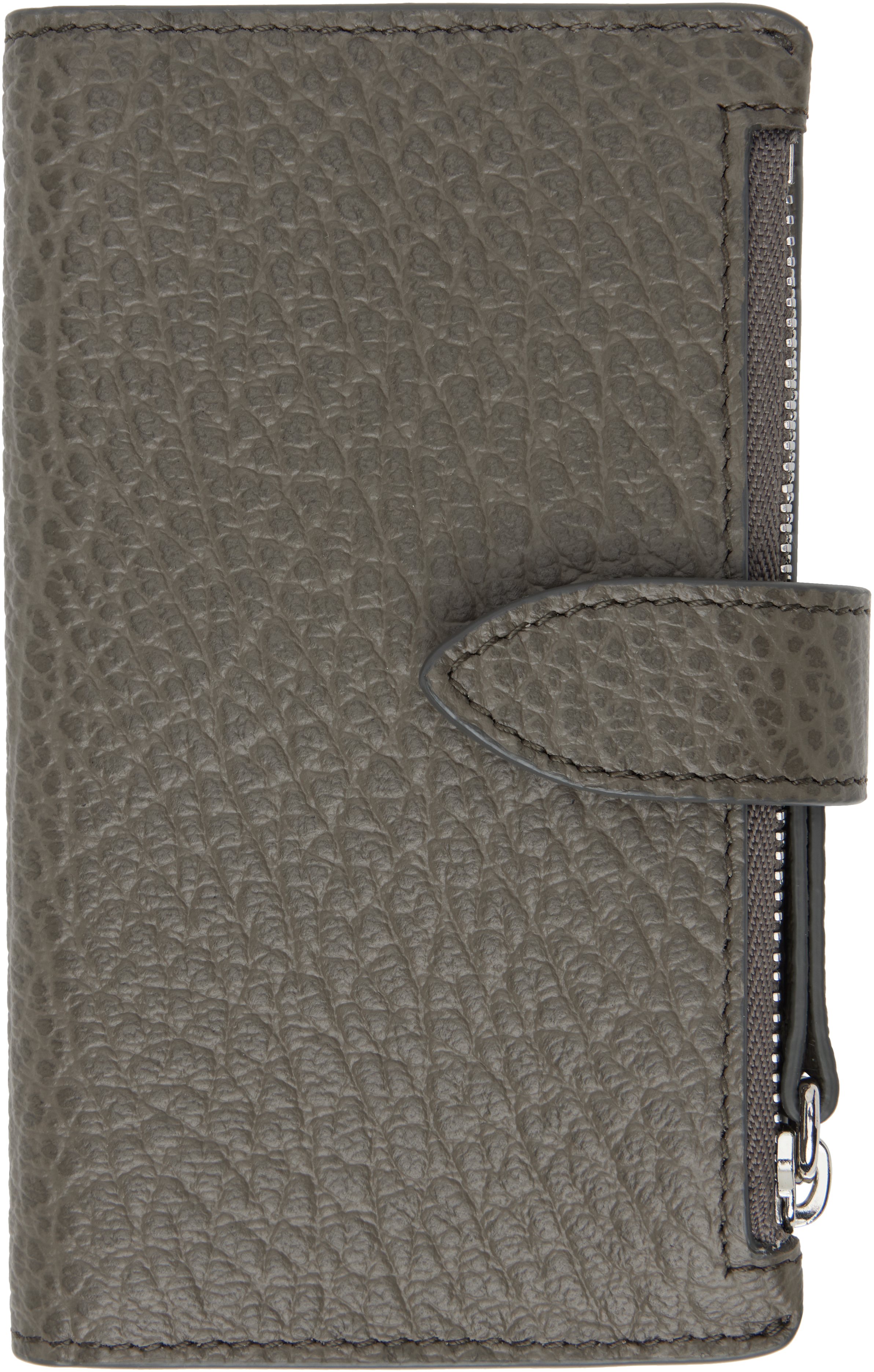 Maison Margiela: Gray Four Stitches Zip Wallet | SSENSE 