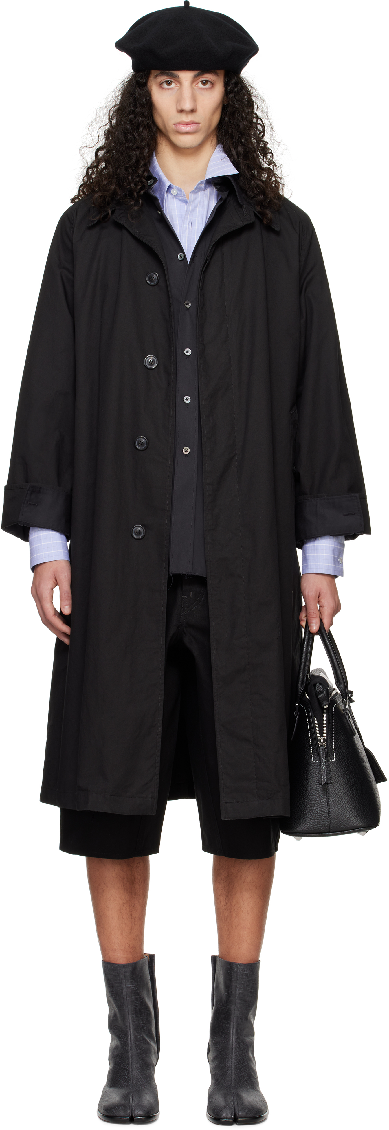 Black Layered Trench Coat