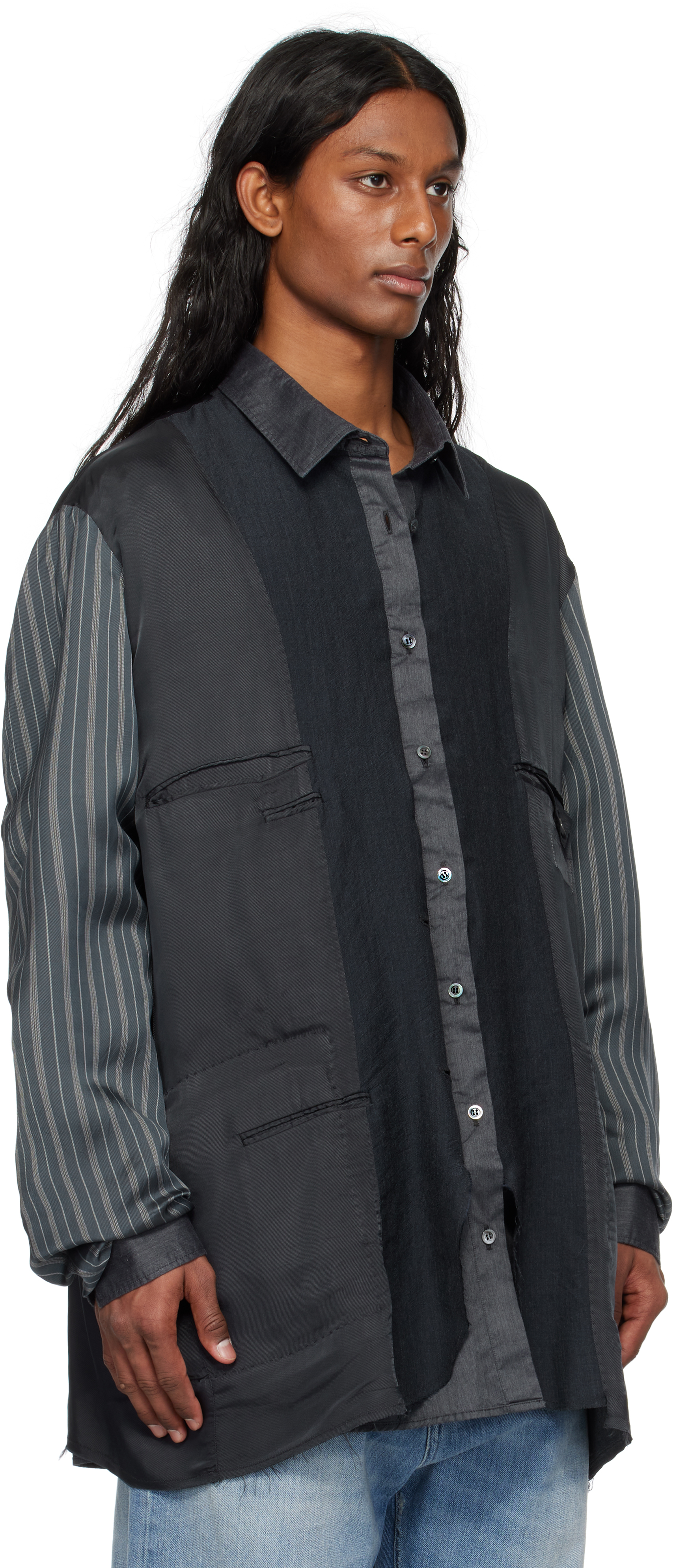 Maison Margiela Patchwork Reversible Jacket Casual Jackets And Parka Gray In 961 Charcoal