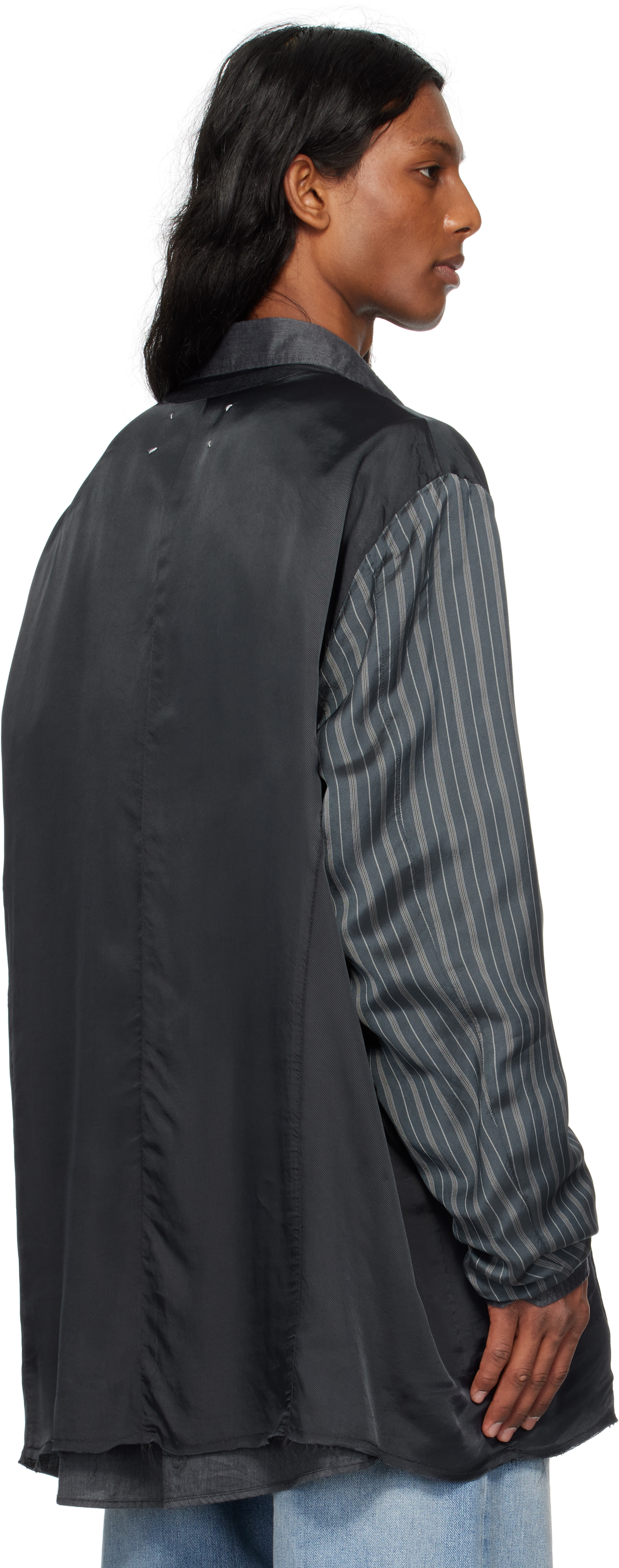 Maison Margiela Patchwork Reversible Jacket Casual Jackets And Parka Gray In 961 Charcoal