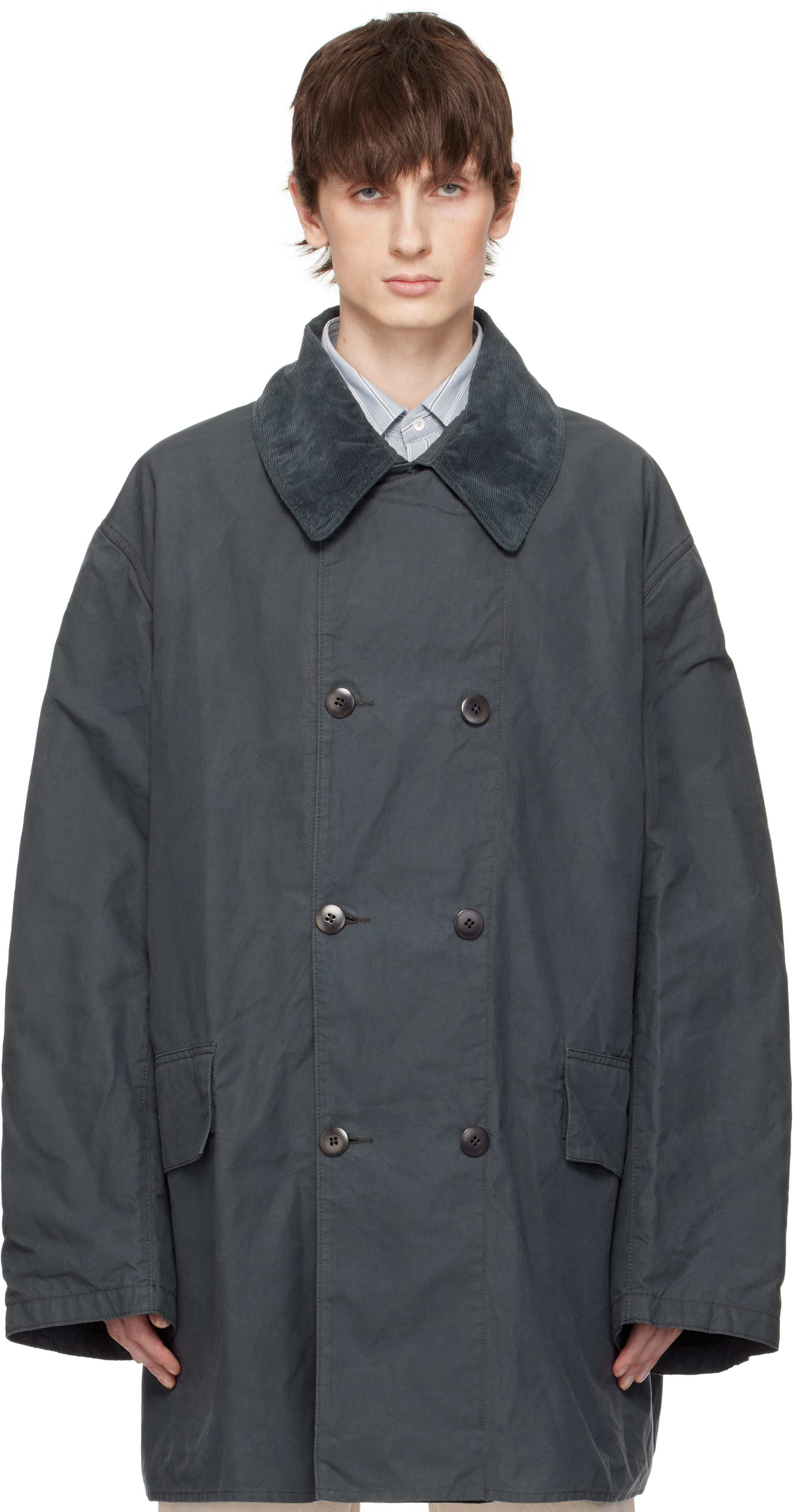 【送関込】Maison Margiela☆Cotton caban coat Gray Cotton Caban Jacket by Maison Margiela on Sale