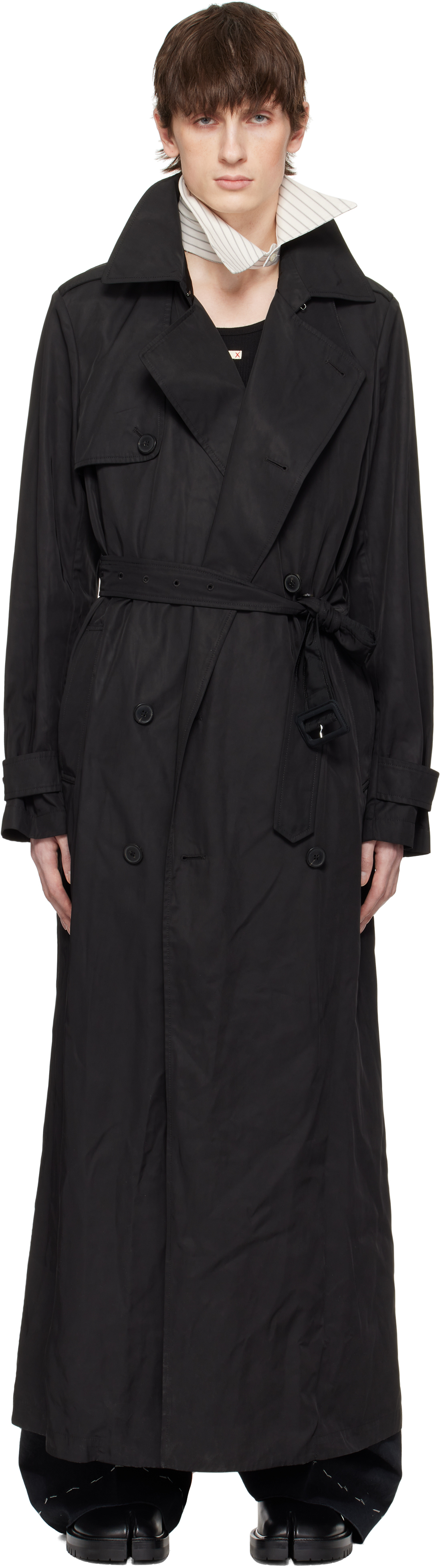 人気 Maison Margiela オフホワイト＆グレー ストライプ 付け襟 人気 Maison Margiela オフホワイト＆グレー ストライプ 付け襟