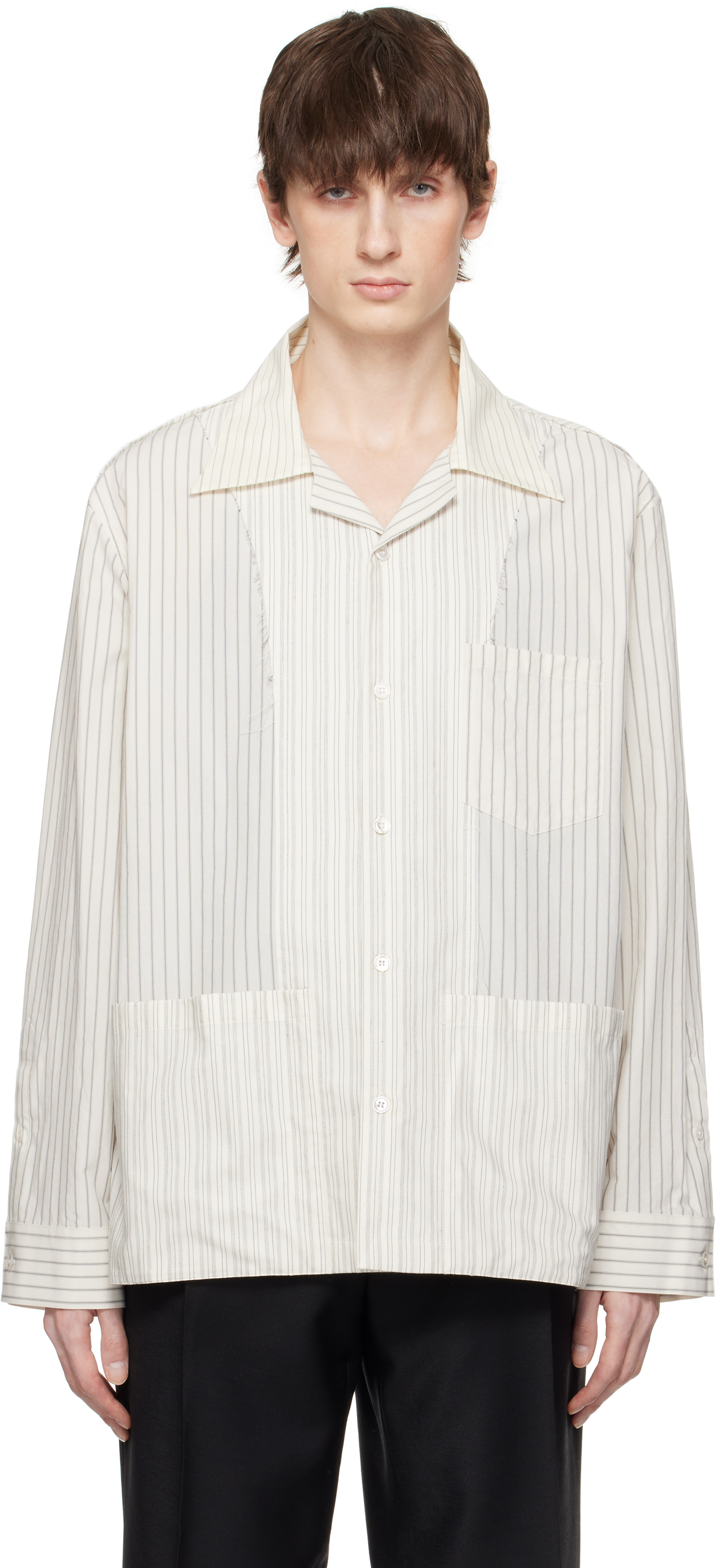 Off-White Stripe Shirt by Maison Margiela on Sale