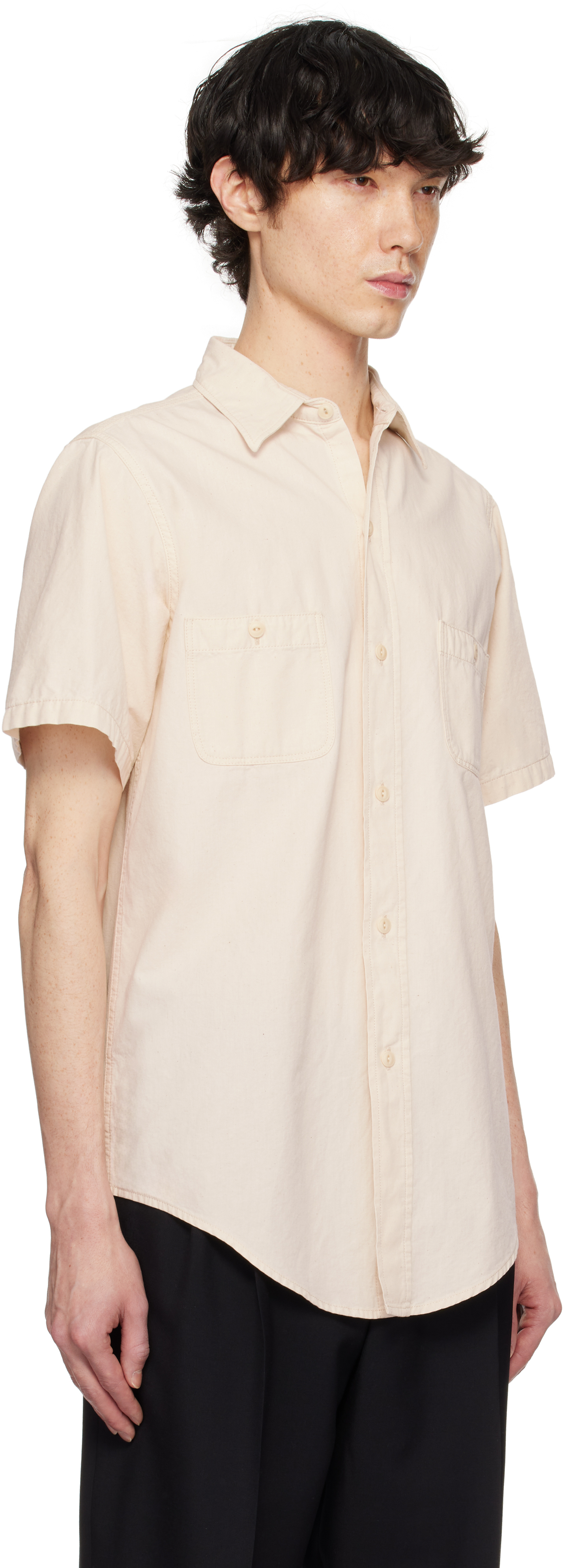 Maison Margiela Beige Chambray Shirt In 103 Ecru