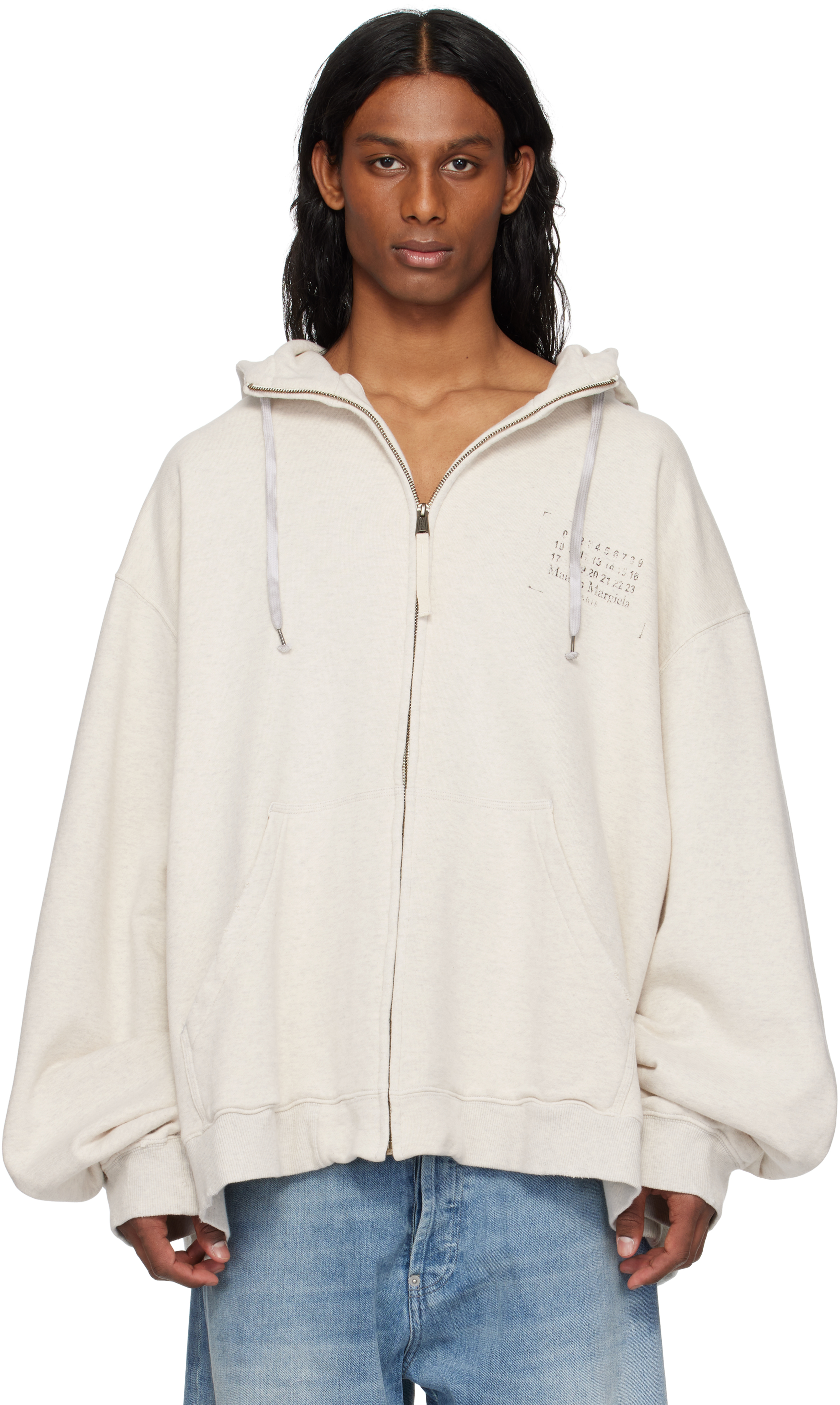 Off-White Stamp Logo Zip Hoodie