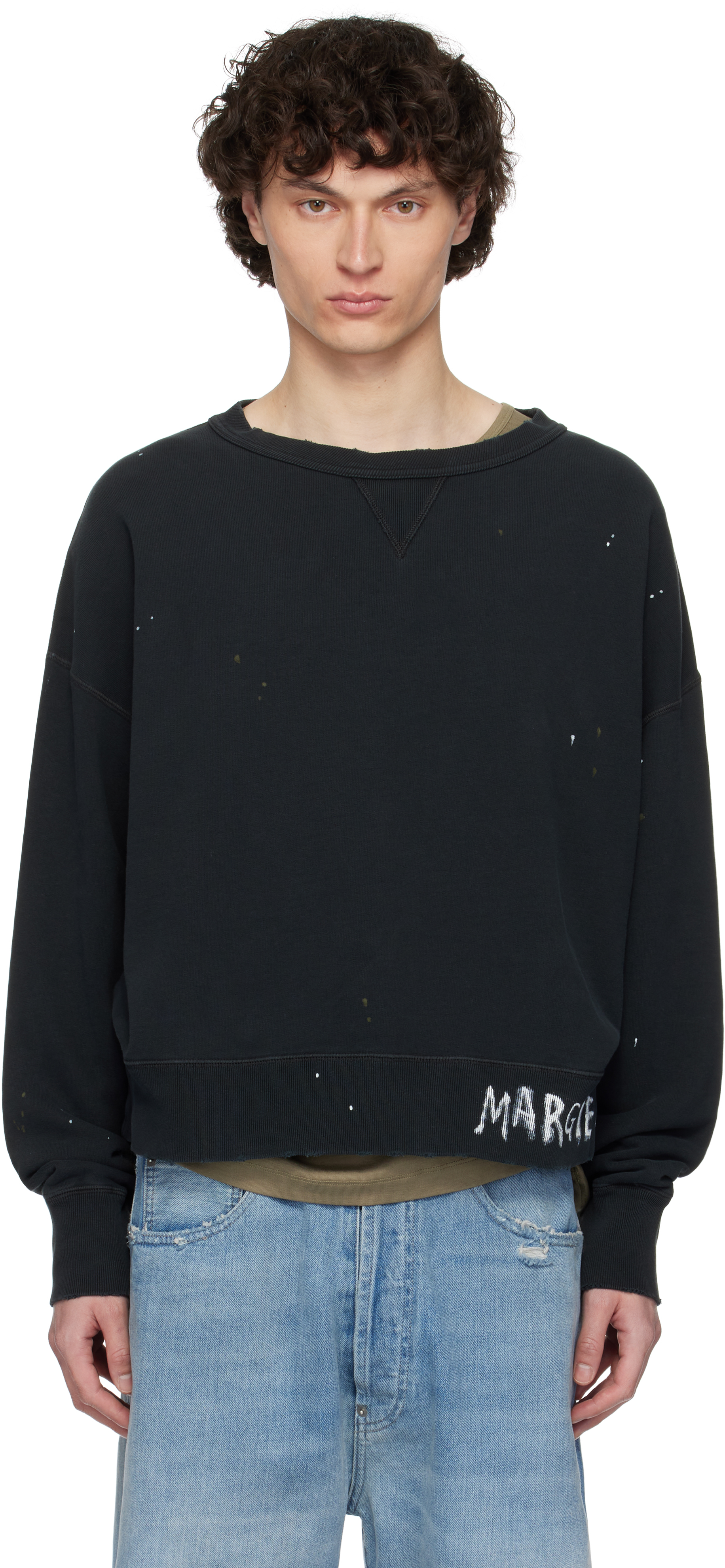 Maison Margiela Black Graffiti Logo Sweatshirt