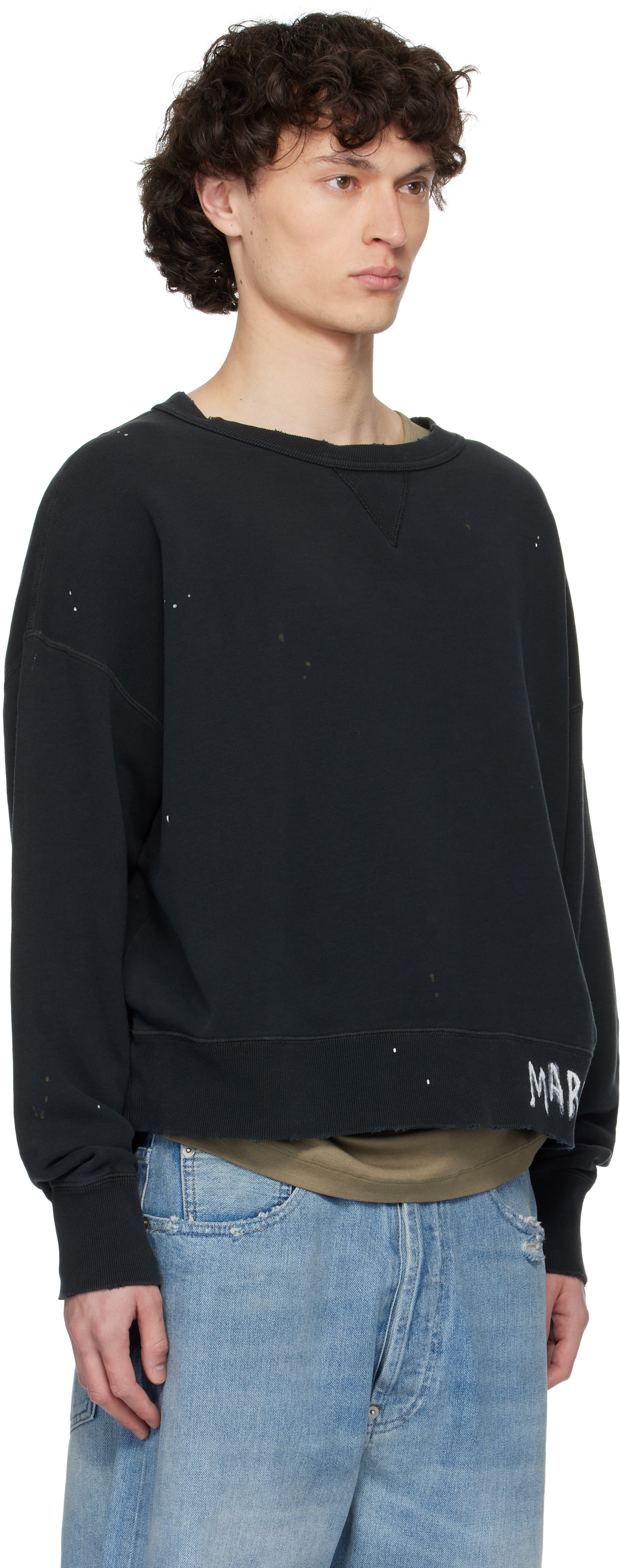 【関税込み】maison margiela GRAFFITI' SWEATSHIRT Maison Margiela Black Graffiti Logo Sweatshirt | ModeSens