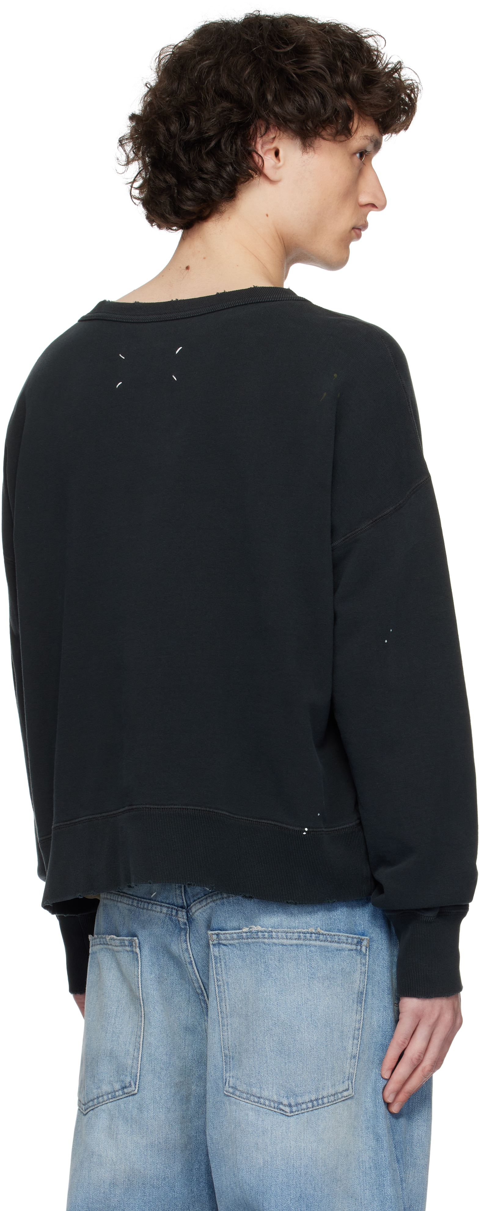【関込・国内発送】Maison Margiela Black Graffiti sweatshirt Maison Margiela Black Graffiti Logo Sweatshirt | ModeSens