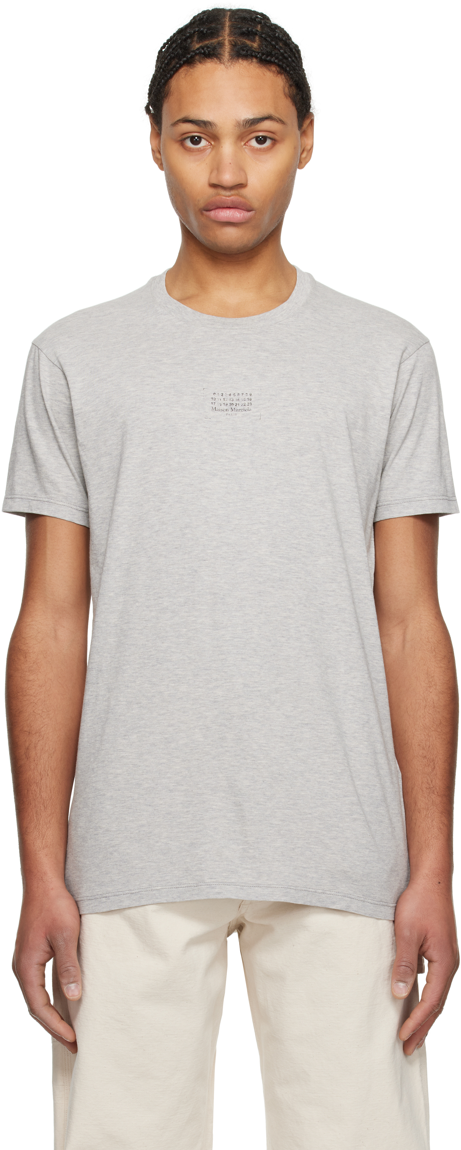 【送料&関税込】Maison Margiela Grey T-shirt With Crewneck A Gray Crewneck T-Shirt by Maison Margiela on Sale