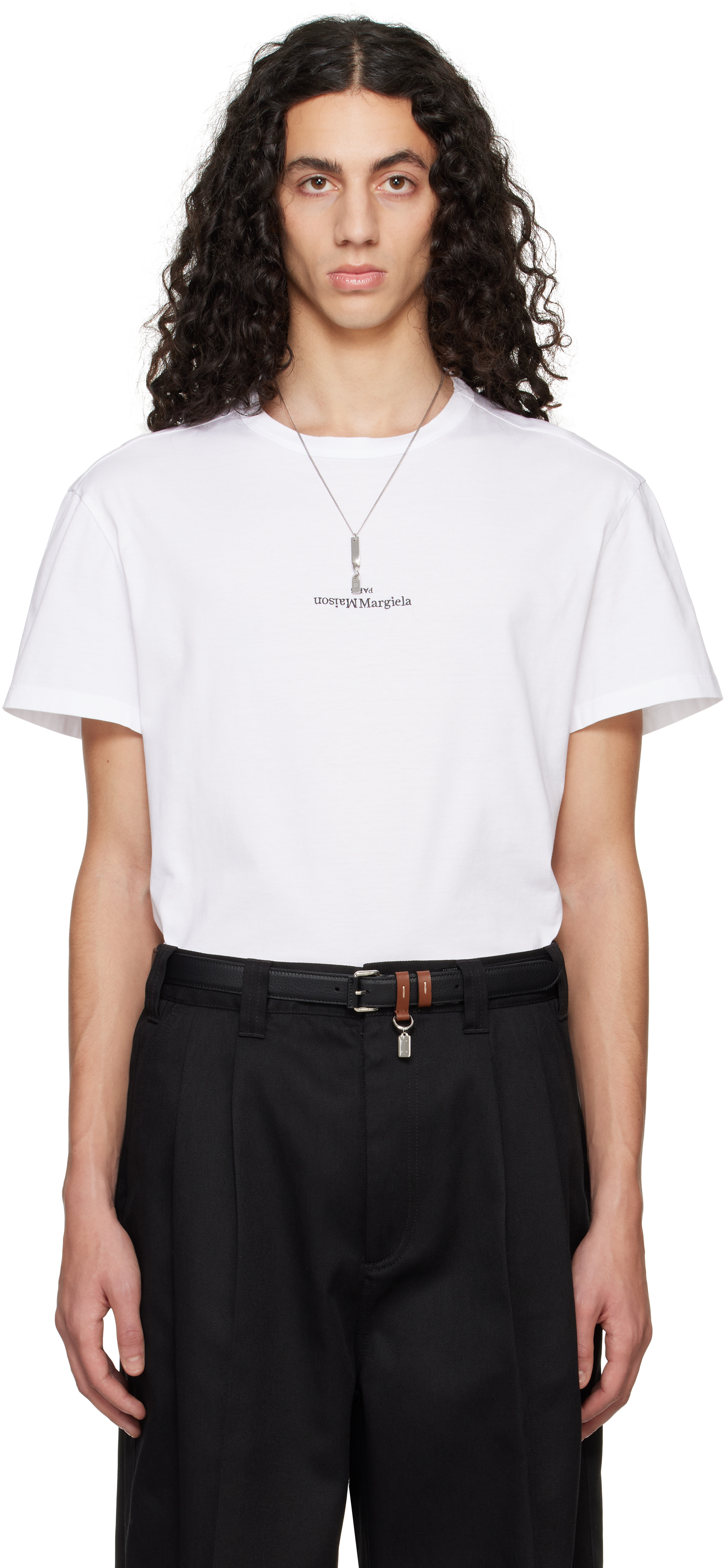 ★関税込★Maison Margiela★(W) Distorted Logo T-Shirt White White Distorted Logo T-Shirt by Maison Margiela on Sale