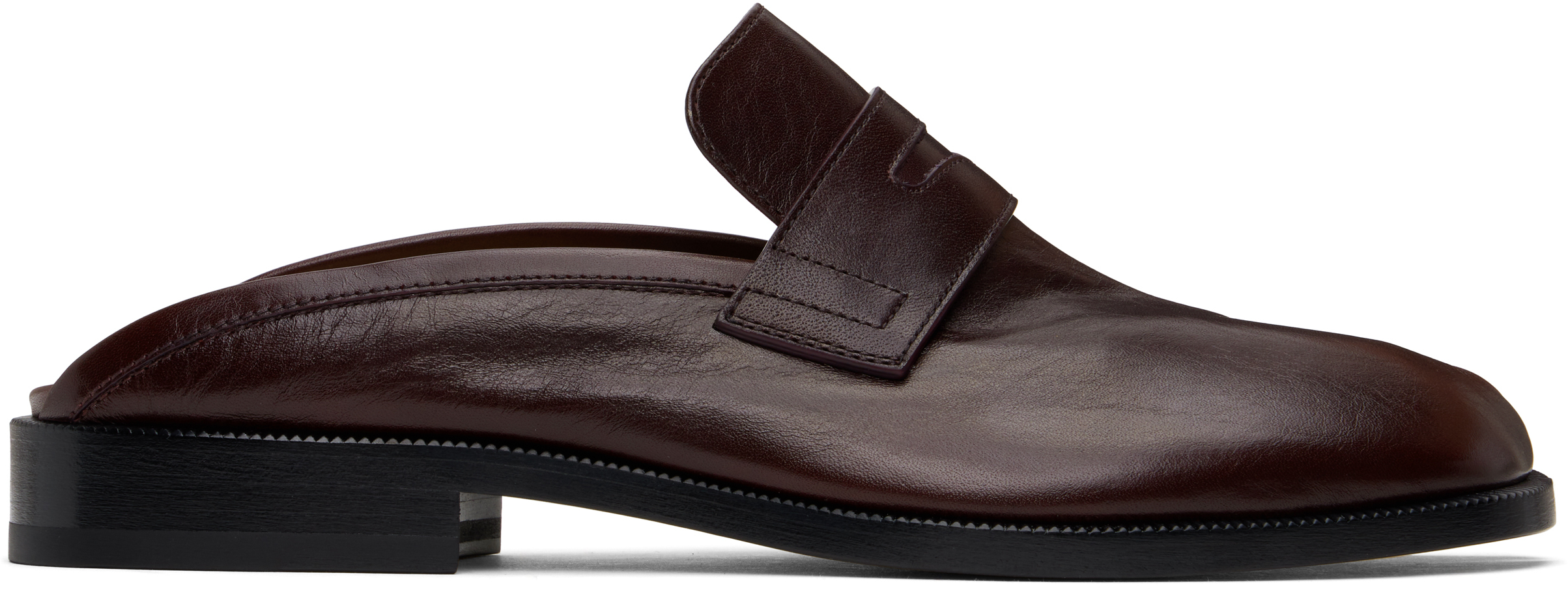 Burgundy Tabi City Loafer Mules