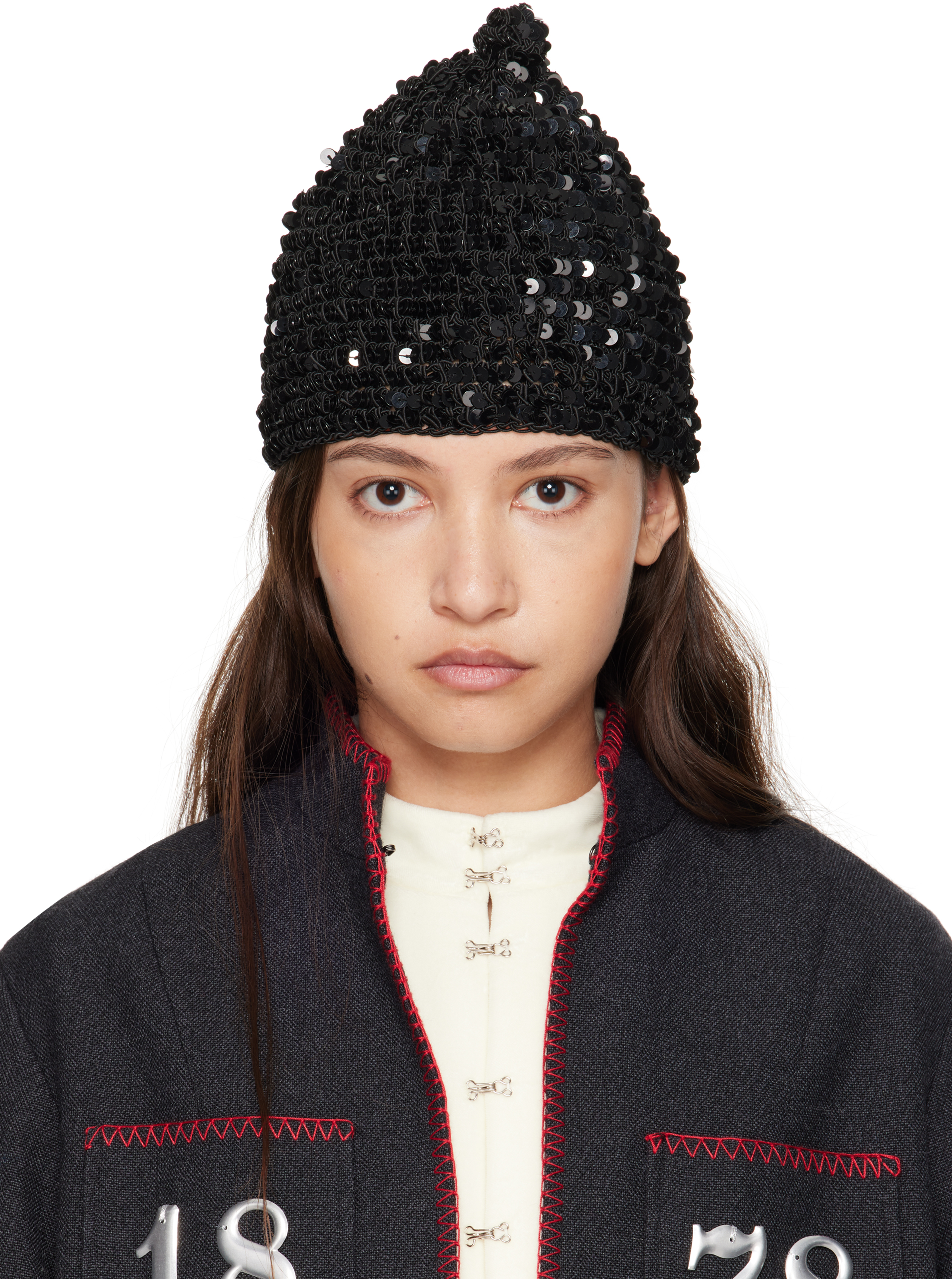 Black Sequined Beanie