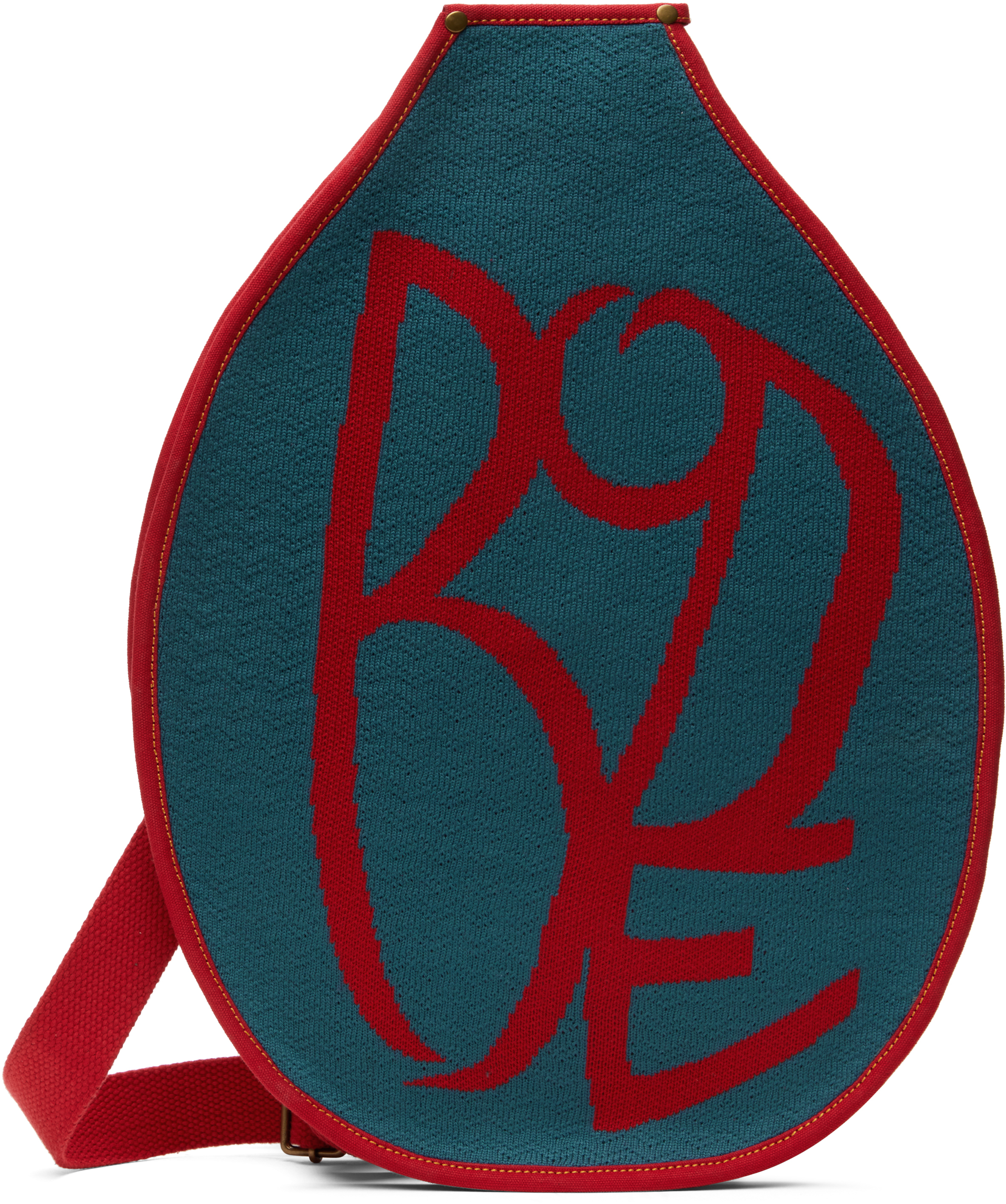 Bode: Blue & Red Needlepoint Racquet Sleeve Bag | SSENSE