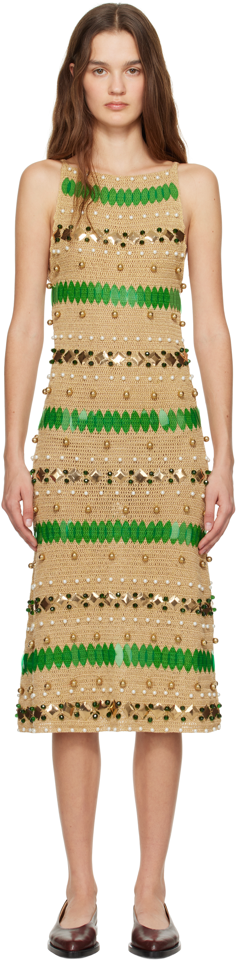 Gold Calypso Midi Dress