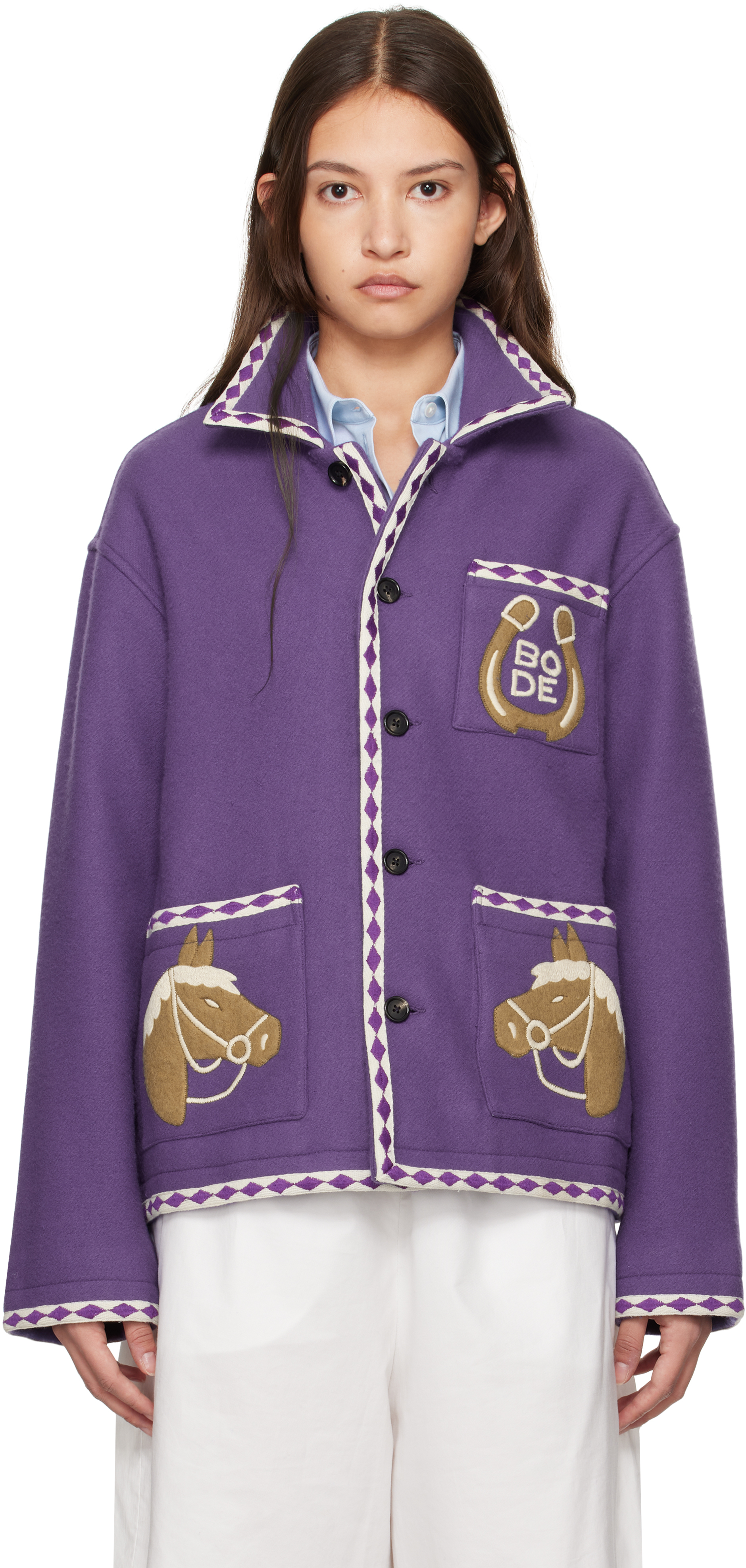 Purple Bronco Appliqué Jacket