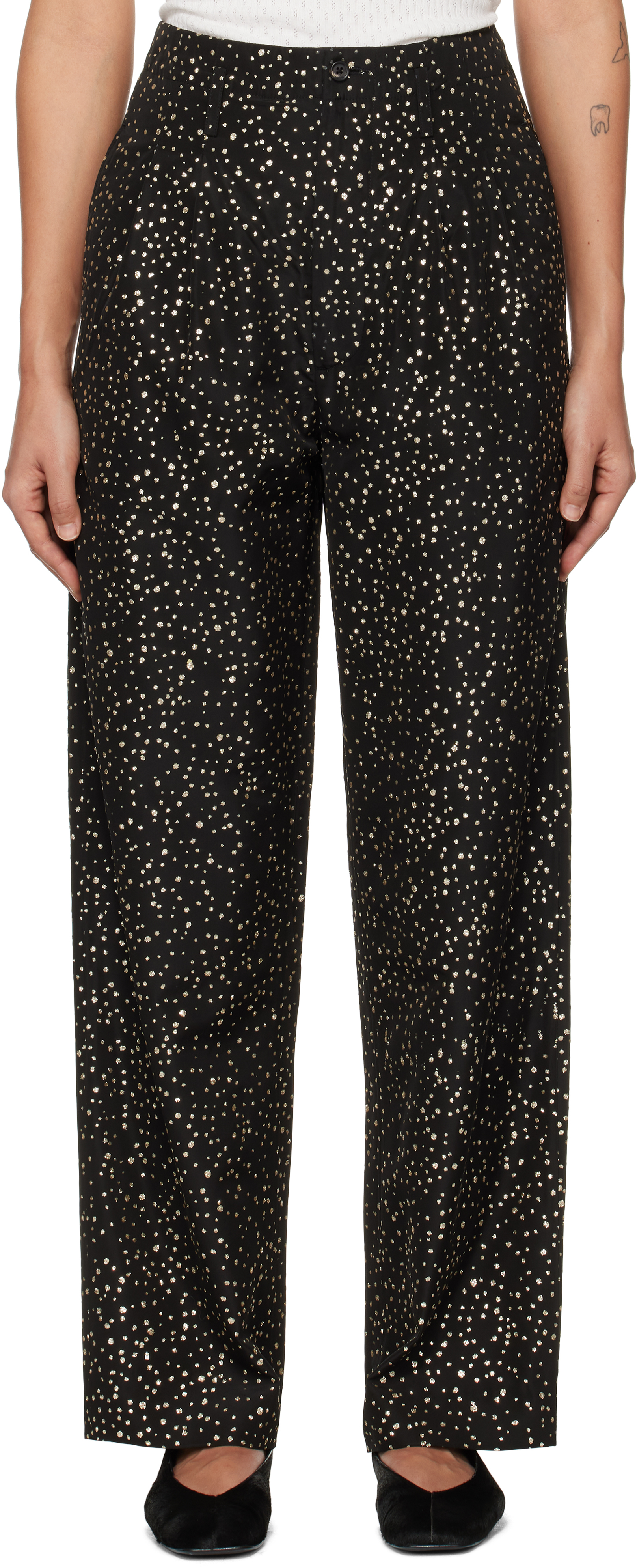 Black Glitter Murray Trousers