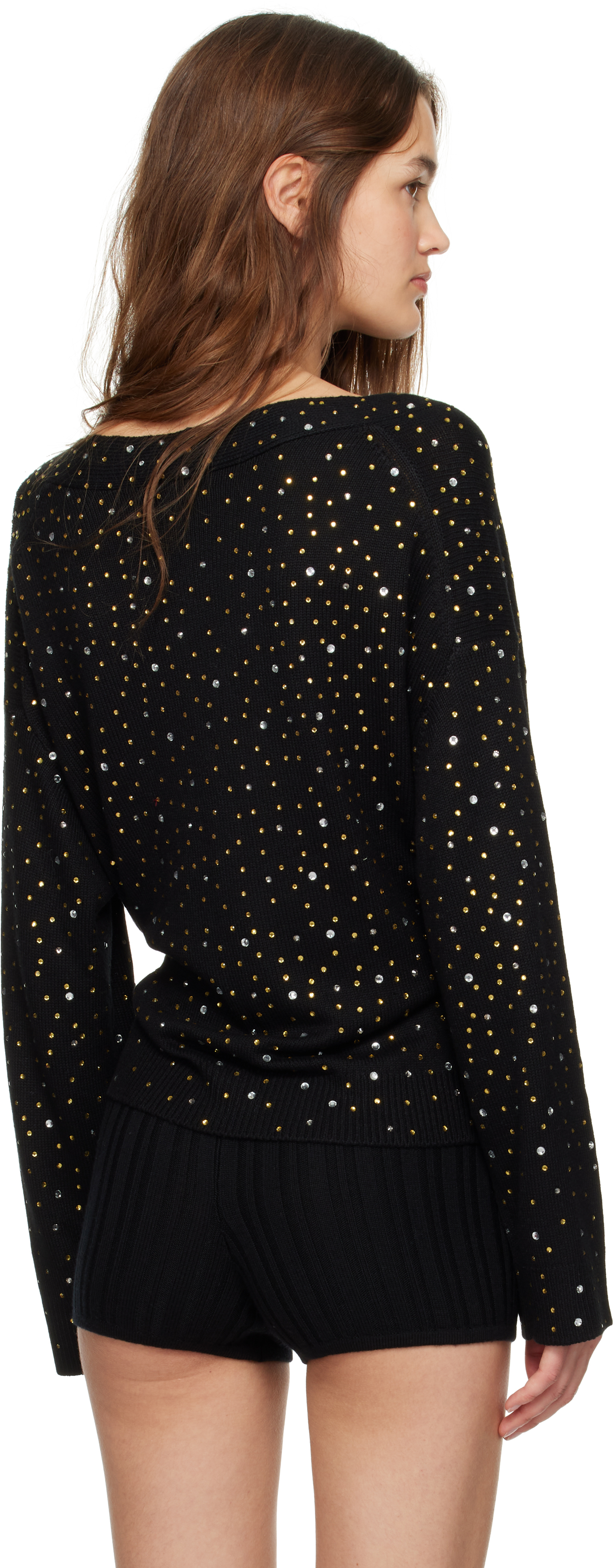 Bode Black Embellished Oak Wrap Cardigan In Black Black