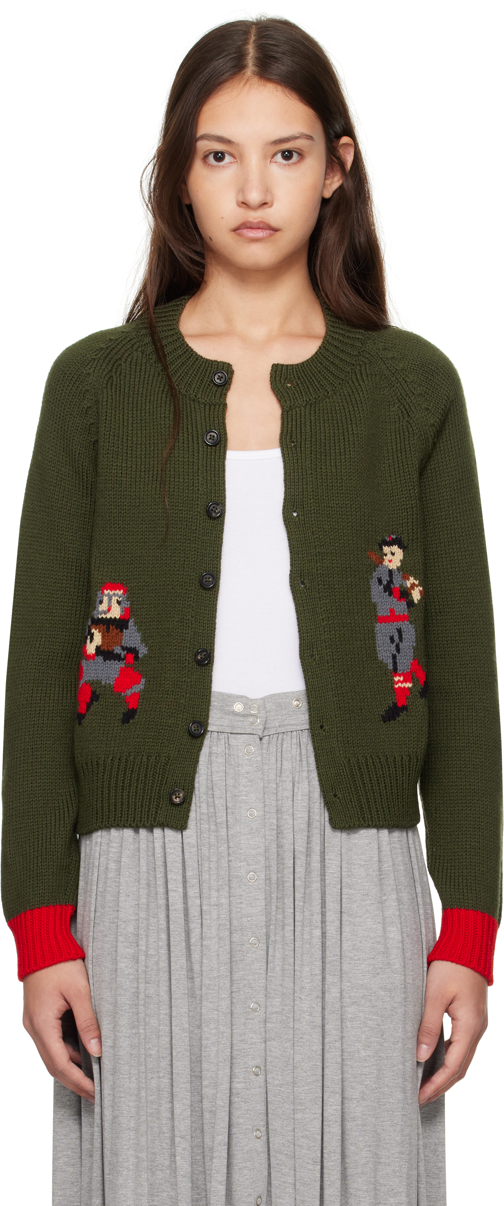 Khaki Home Run Cardigan