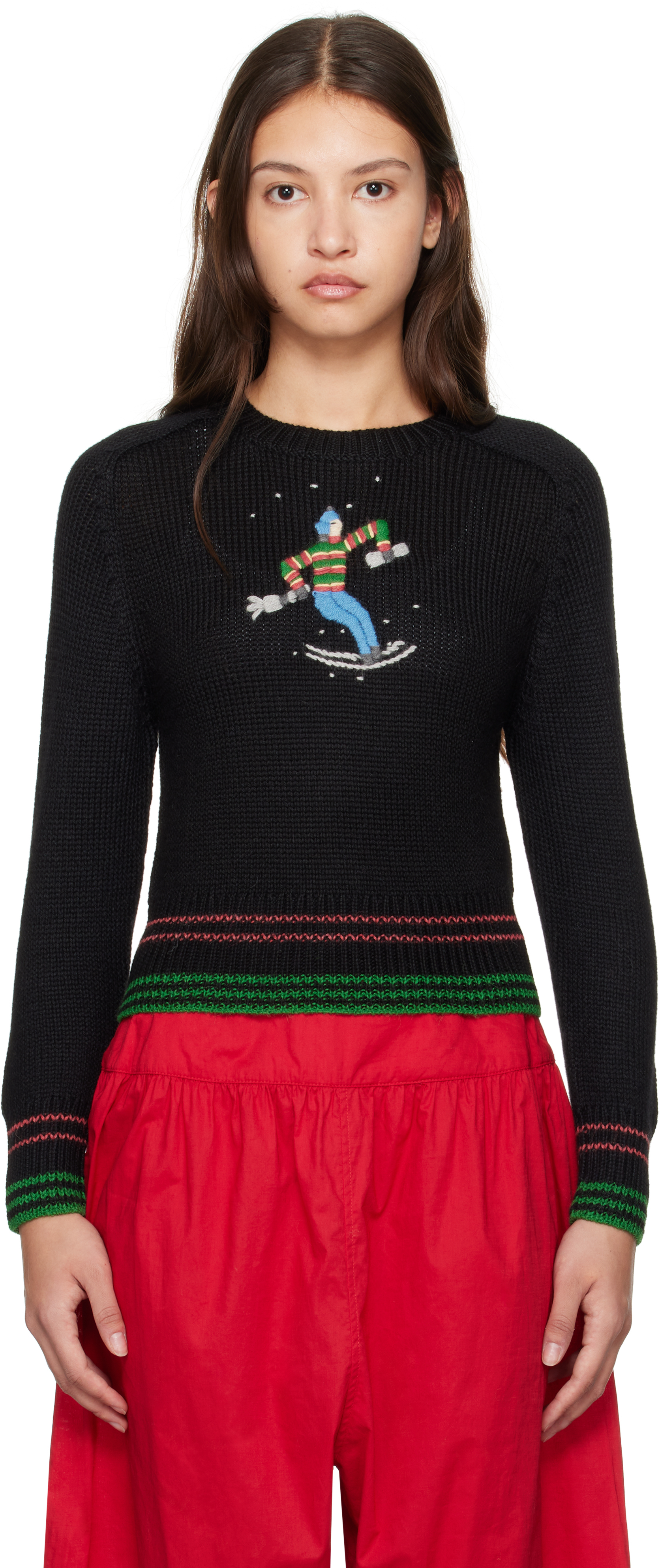 Black Ski Run Sweater