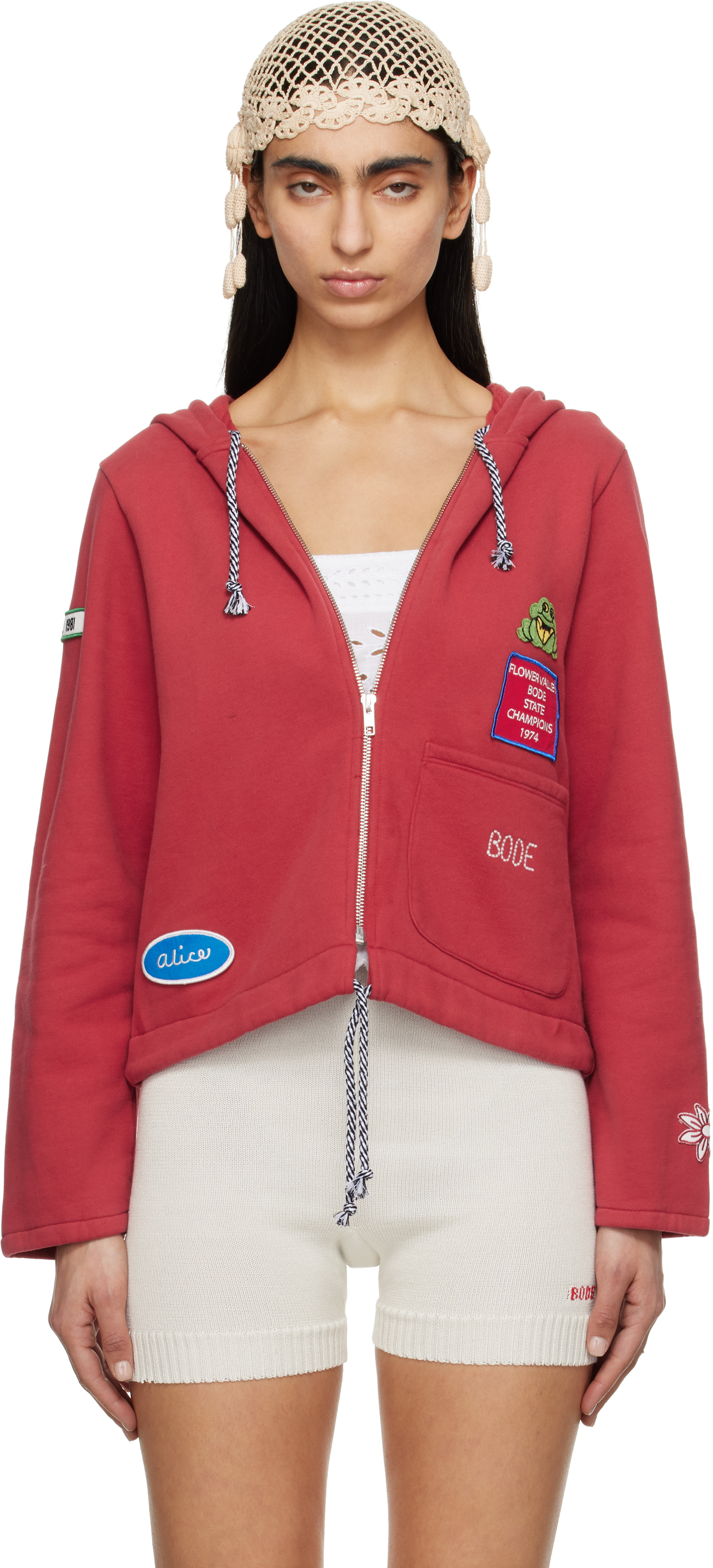 Bode Camper Hoodie In Red Red