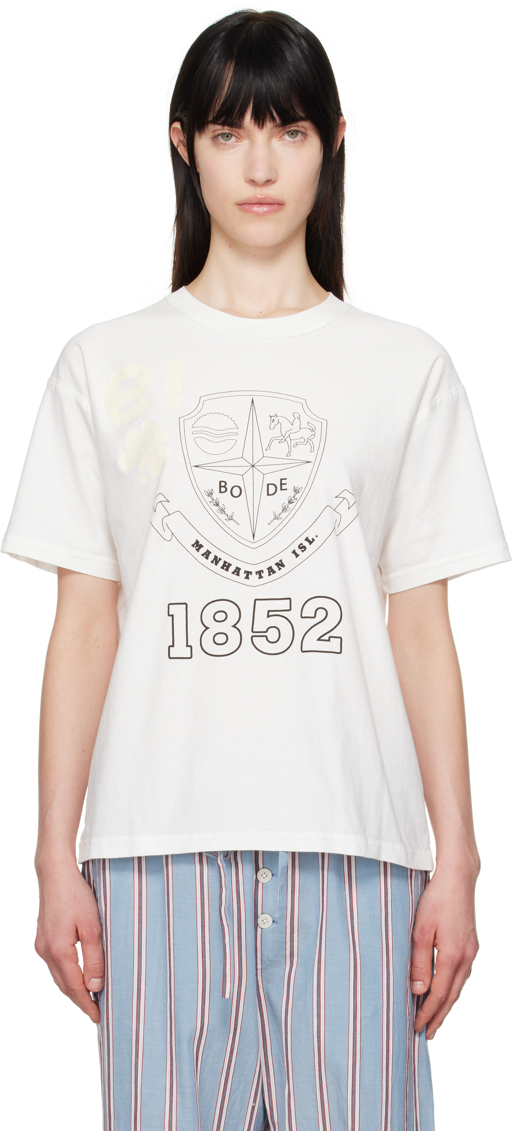 Bode: White Crest Reversible T-shirt | SSENSE