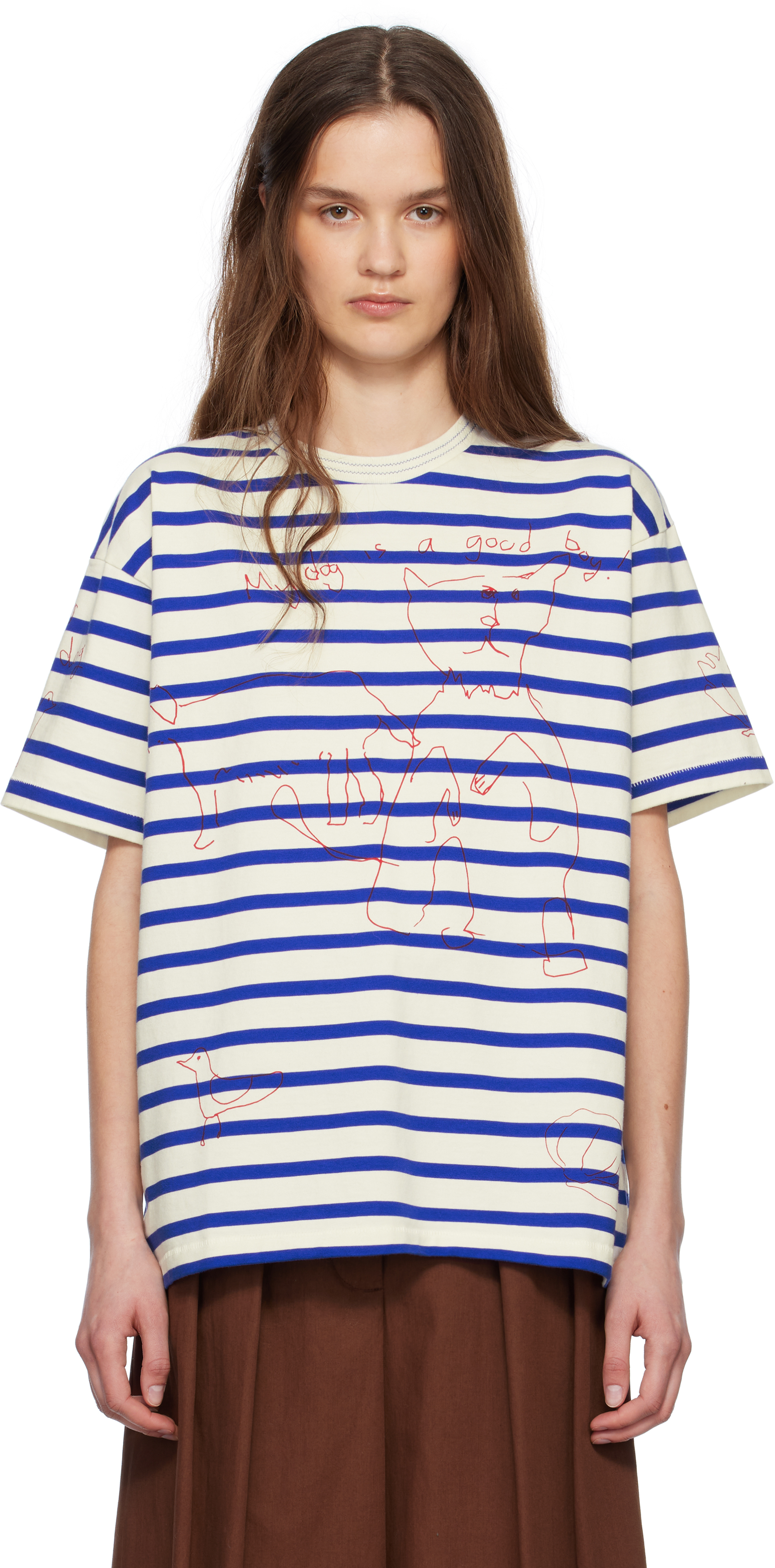 BODE WHITE & NAVY MARGATE T-SHIRT