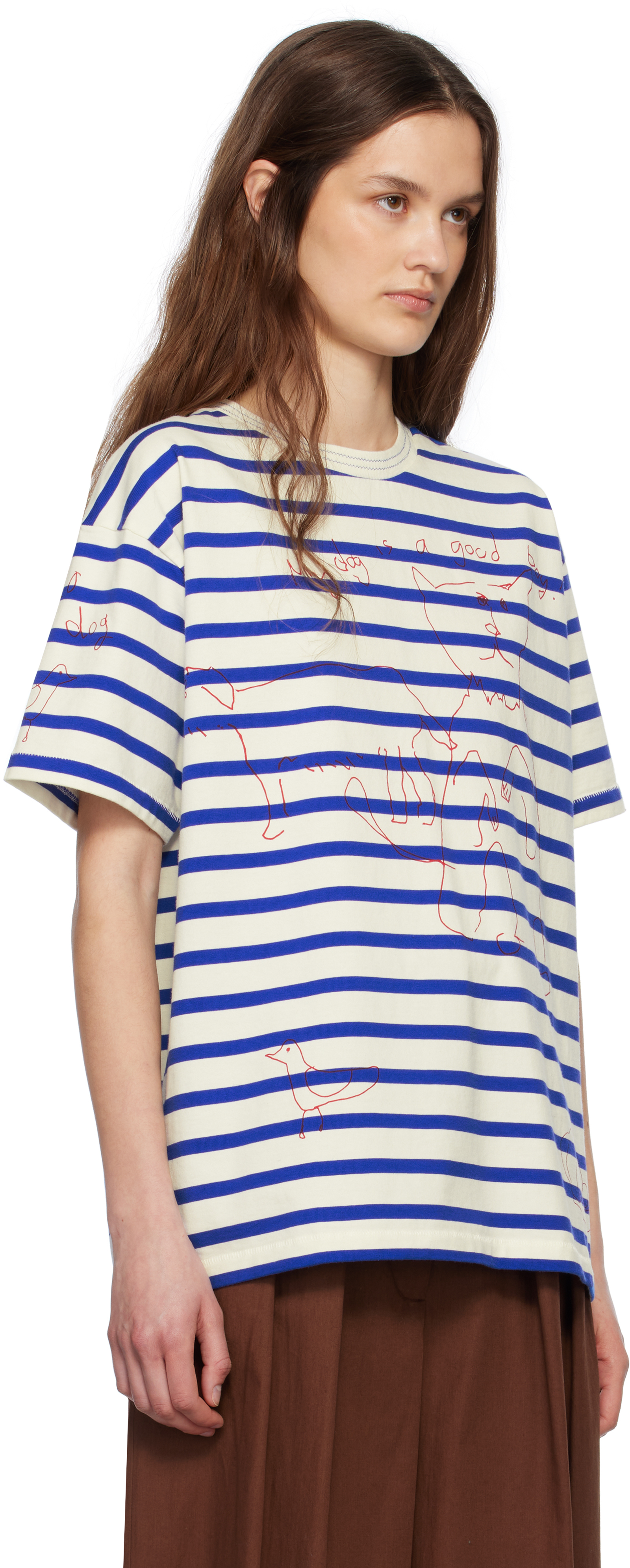 BODE WHITE & NAVY MARGATE T-SHIRT