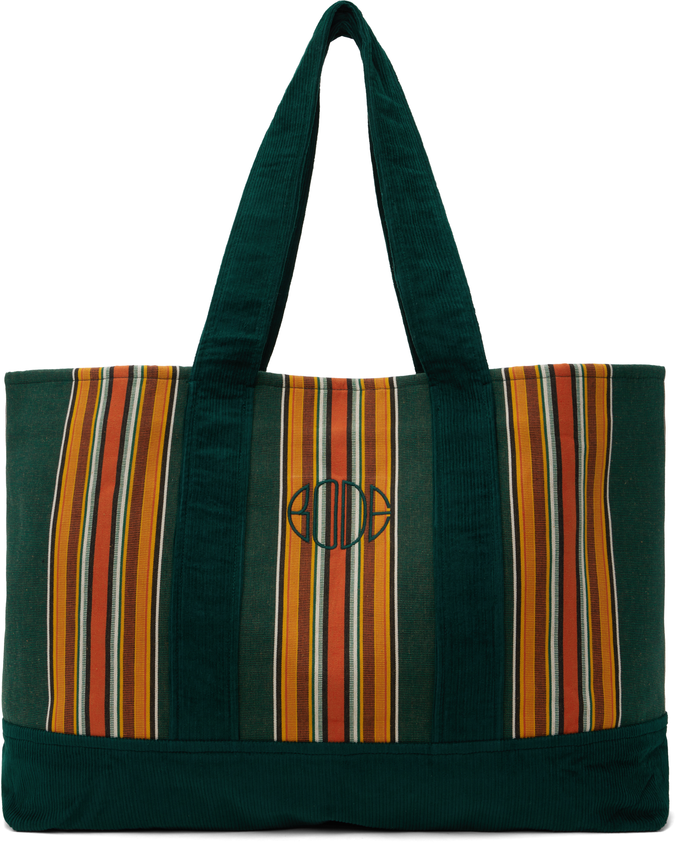 Green Parakeet Stripe Tote