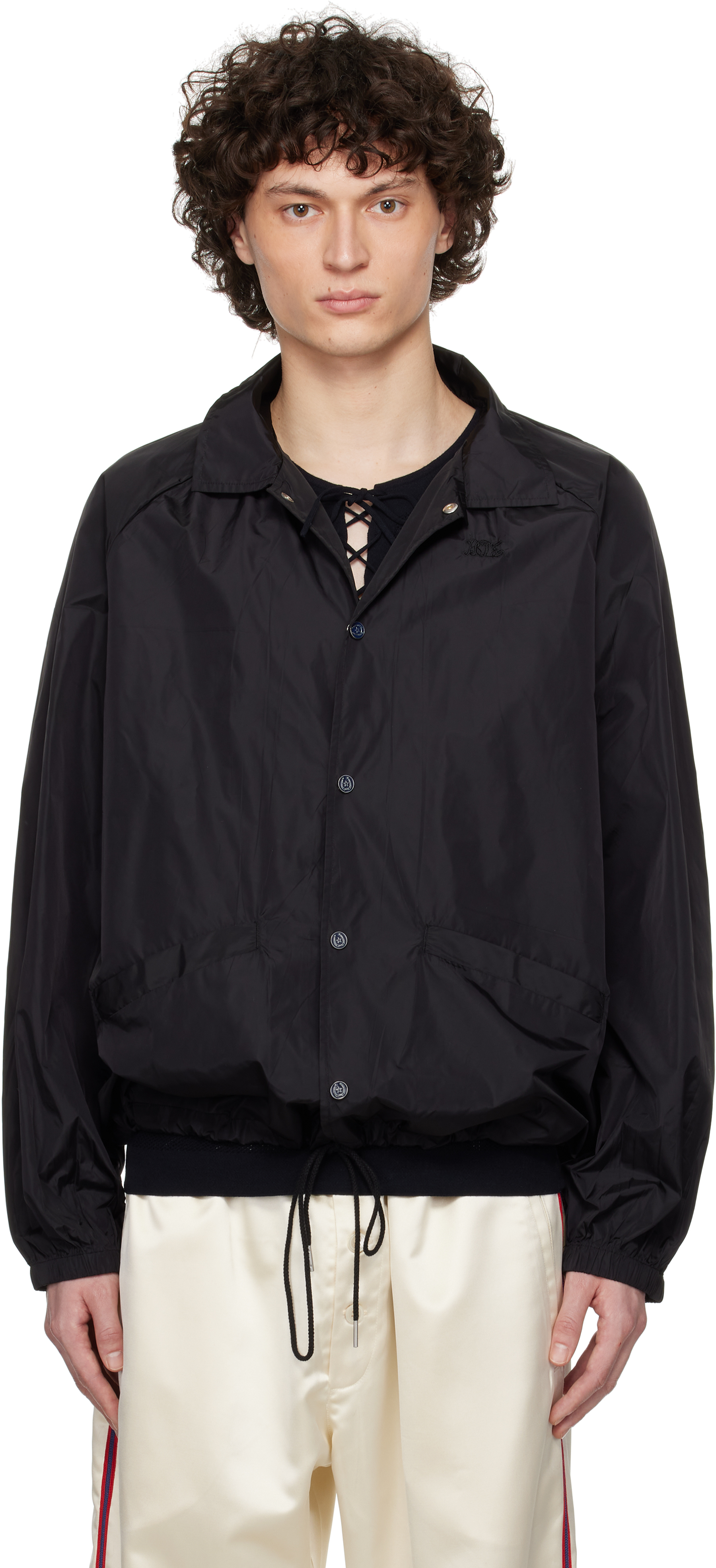 Black Nylon Track Jacket