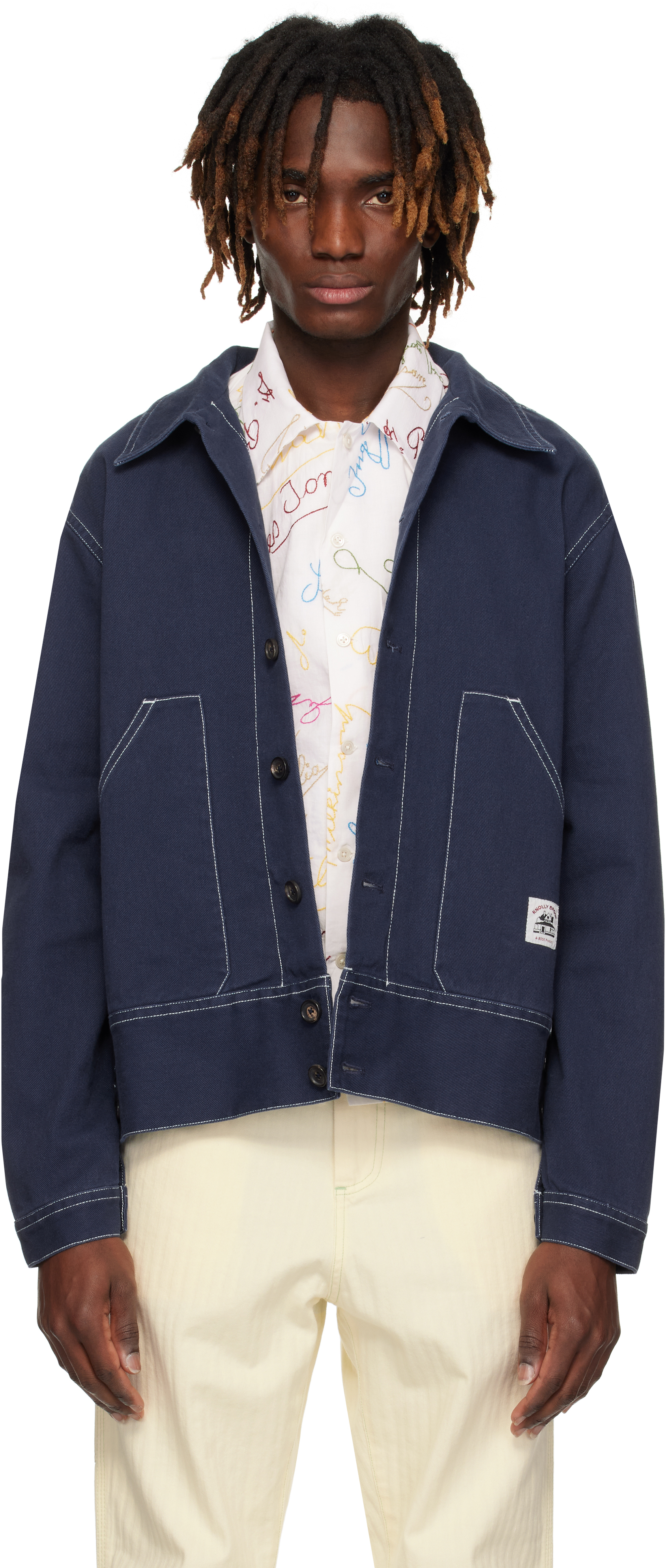 Navy Knolly Brook Side Tab Jacket